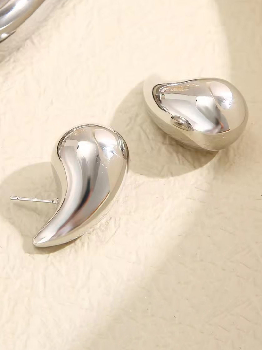 

DIVASTRI Silver-Plated Stainless Steel Teardrop Shaped Studs