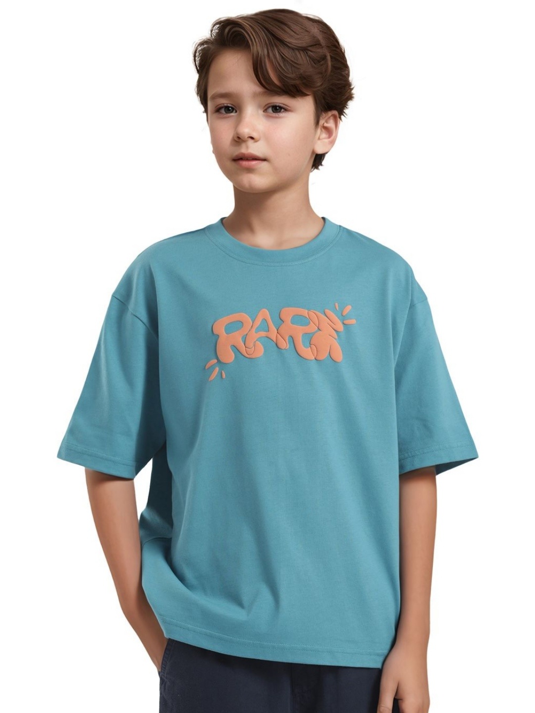 

Rare Ones Boys Graphic Print T-Shirt, Turquoise blue