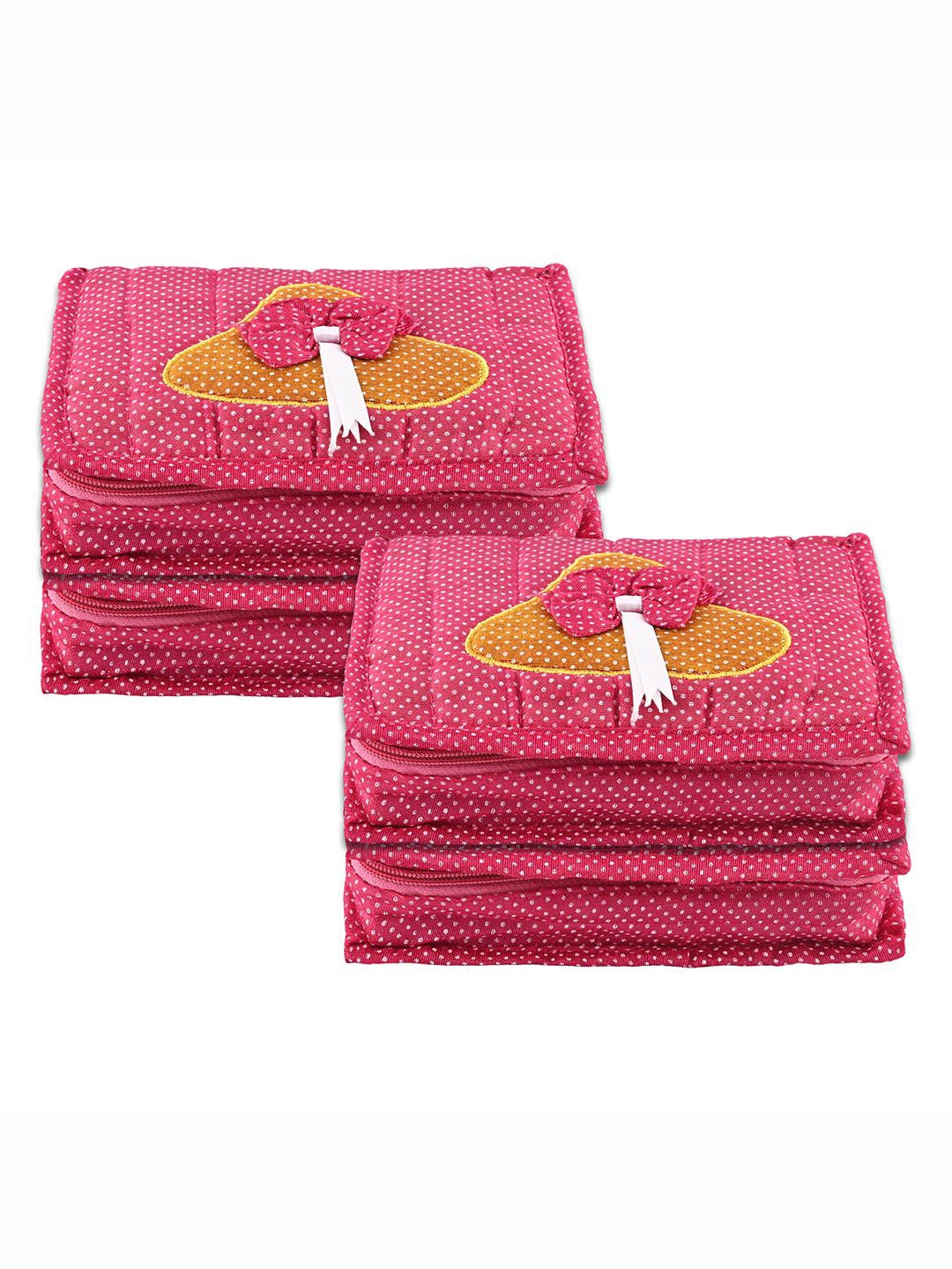 

Kuber Industries Pink 4 Pieces Printed Multi-Utility Organisers