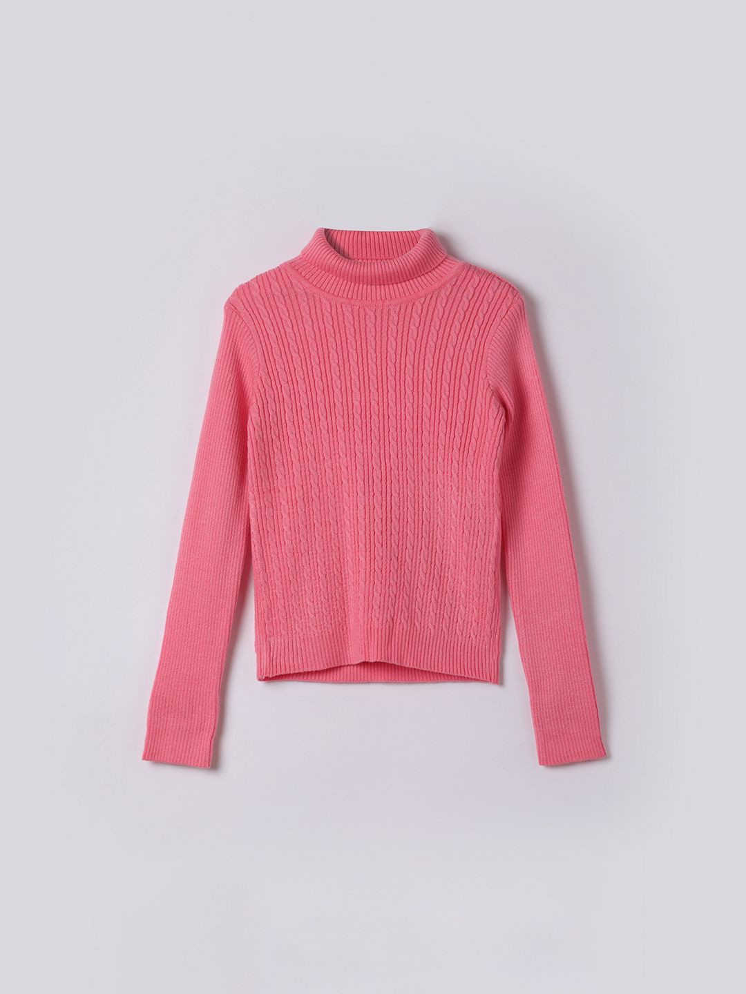 

Fame Forever by Lifestyle Girls Cable Knit Pullover Sweater, Pink