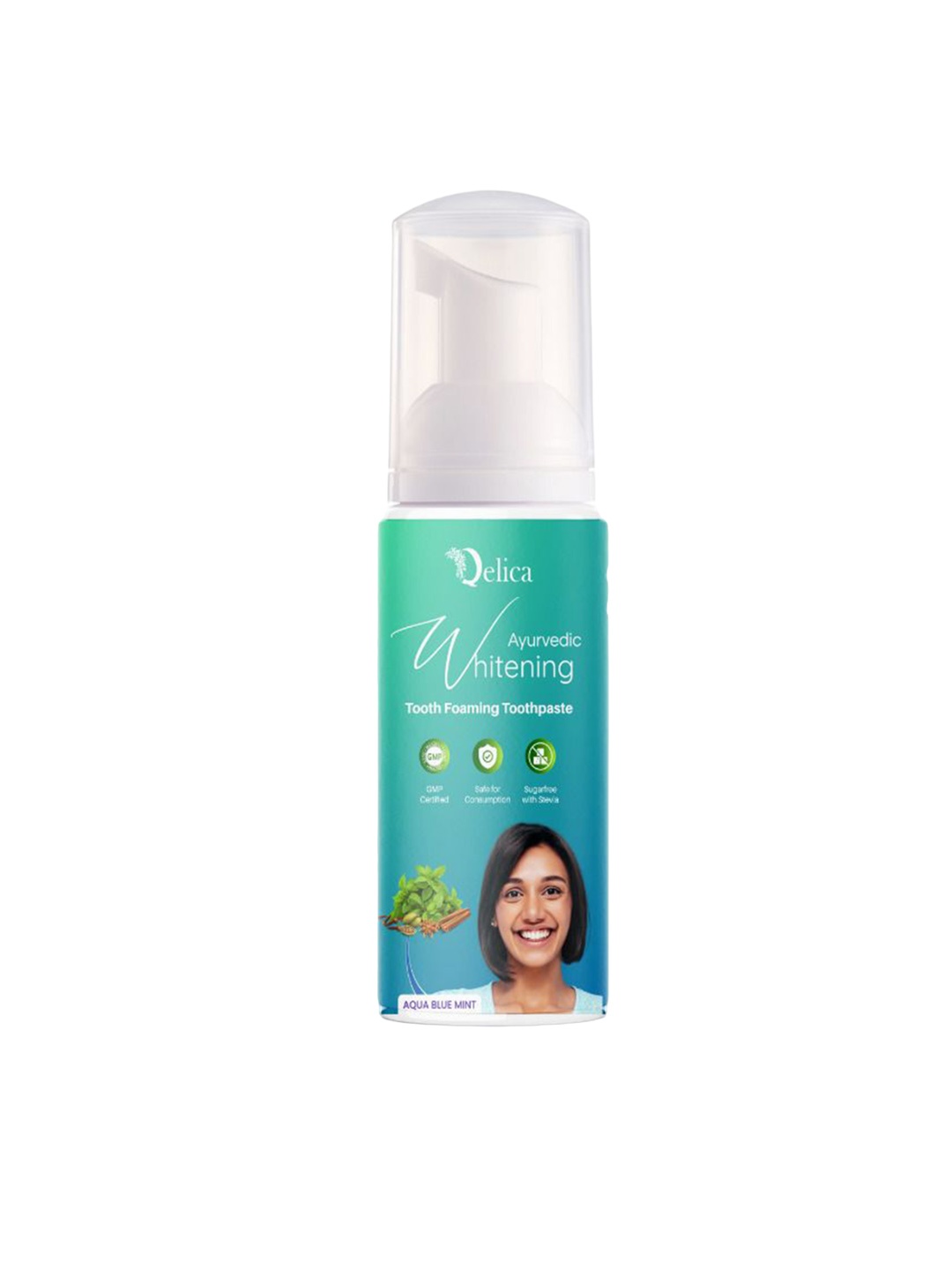 

Qelica Ayurvedic Teeth Whitening Foaming Tooth Paste - 60 ml, Blue