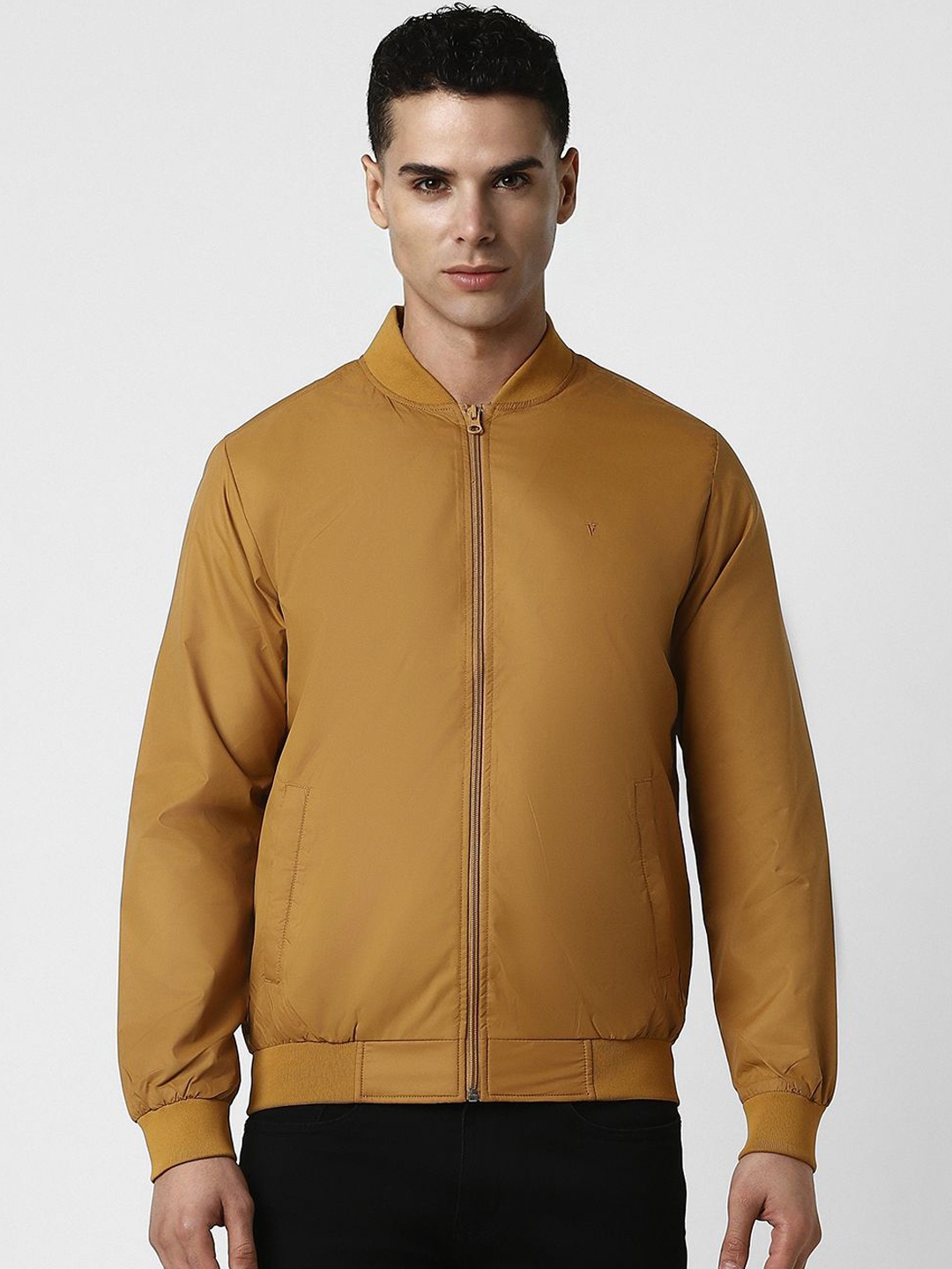 

Van Heusen Sport Men Stand Collar Bomber Jacket, Yellow
