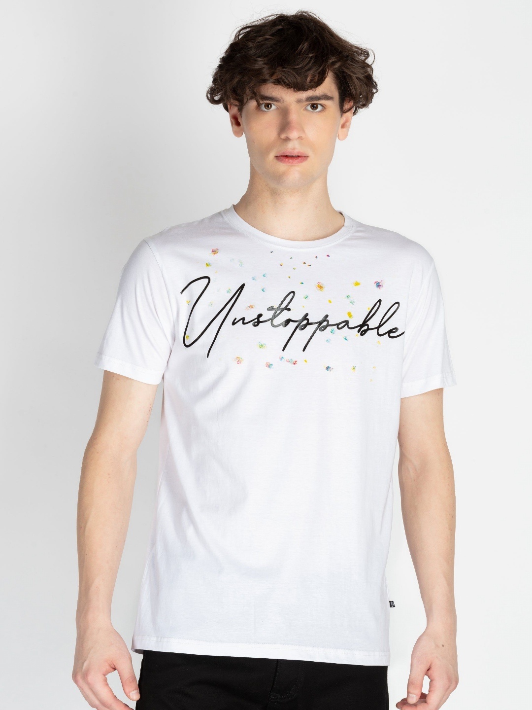 

Status Quo Men Typography Printed Round Neck Cotton T-shirt, White