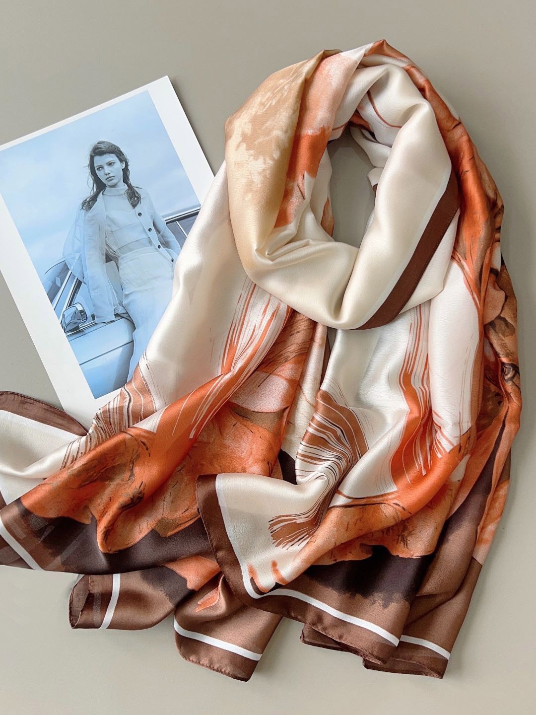 

CrossKulture Women Printed Scarf, Rust