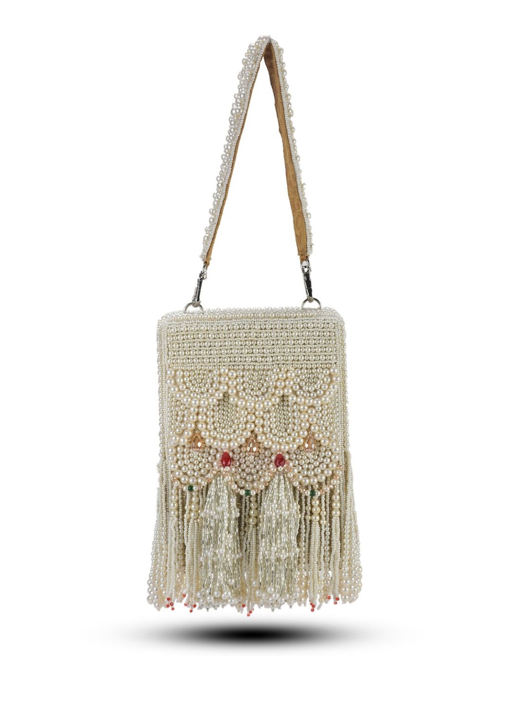 

Forever Noor Embellished Miniature Handheld Bag, White