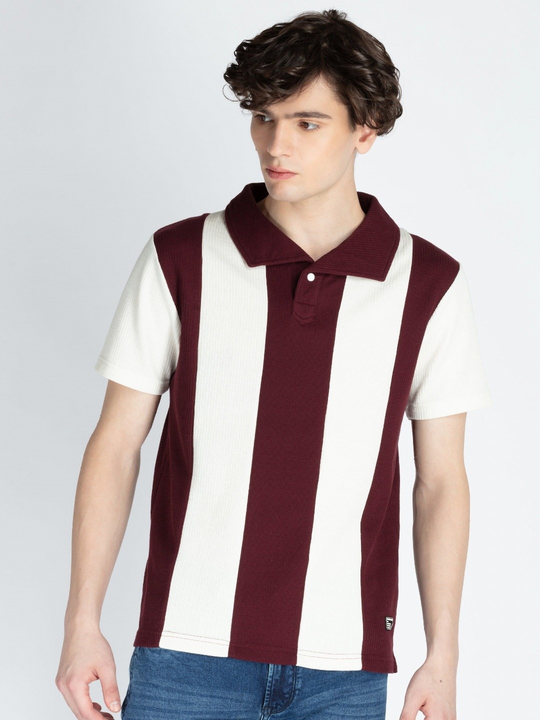 

Status Quo Men Colourblocked Polo Collar Cotton T-shirt, Maroon