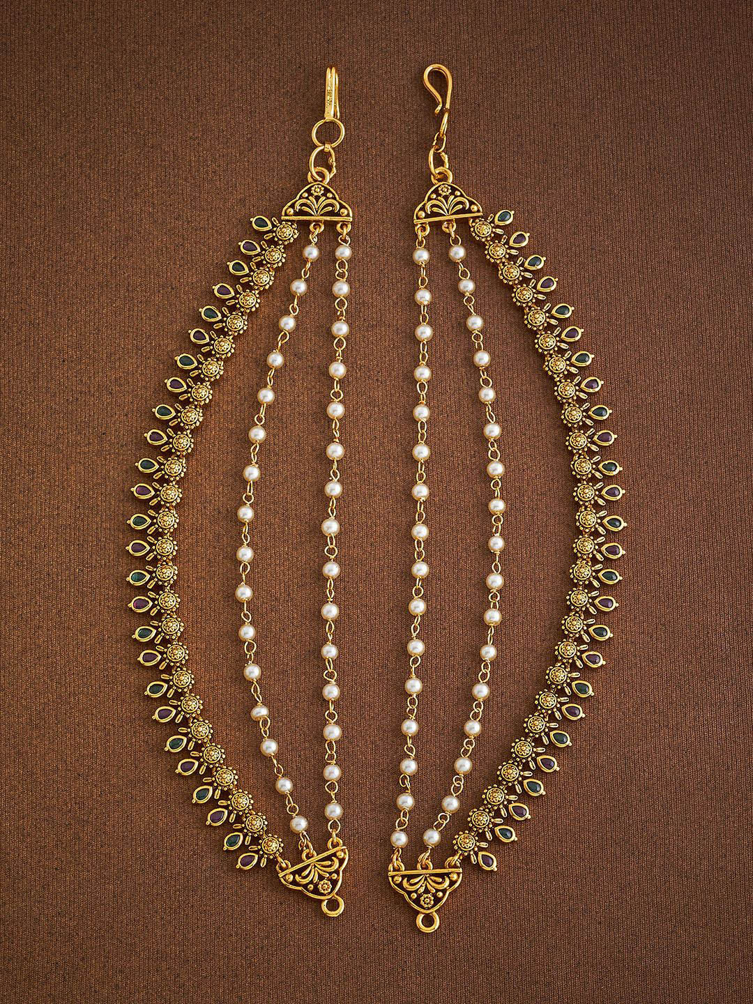 

Kushal's Fashion Jewellery Women Ethnic Antique Beaded Matil, Gold