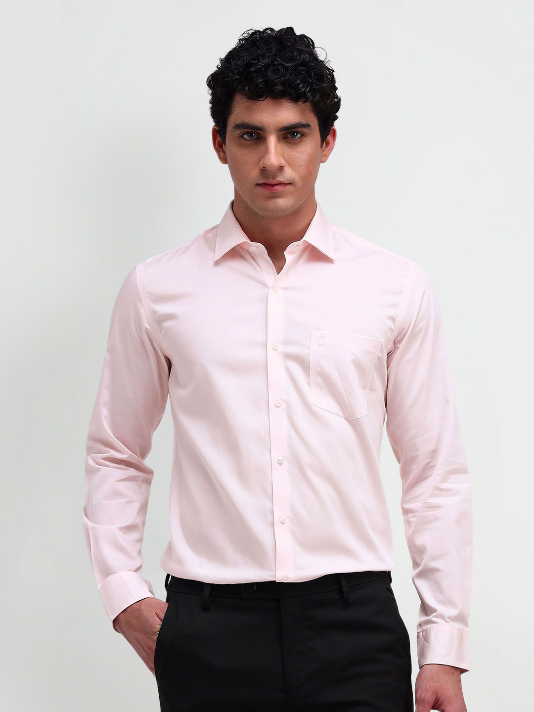 

Arrow Men Modern Spread Collar Horizontal Striped Cotton Slim Fit Formal Shirt, Pink