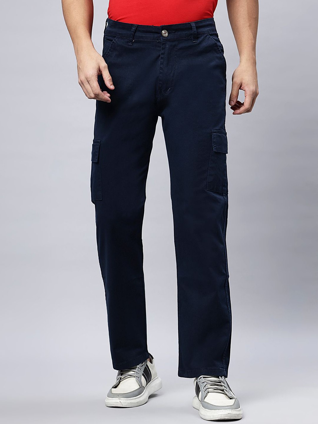 

Hence Men Loose Fit Cargo Trouser, Navy blue