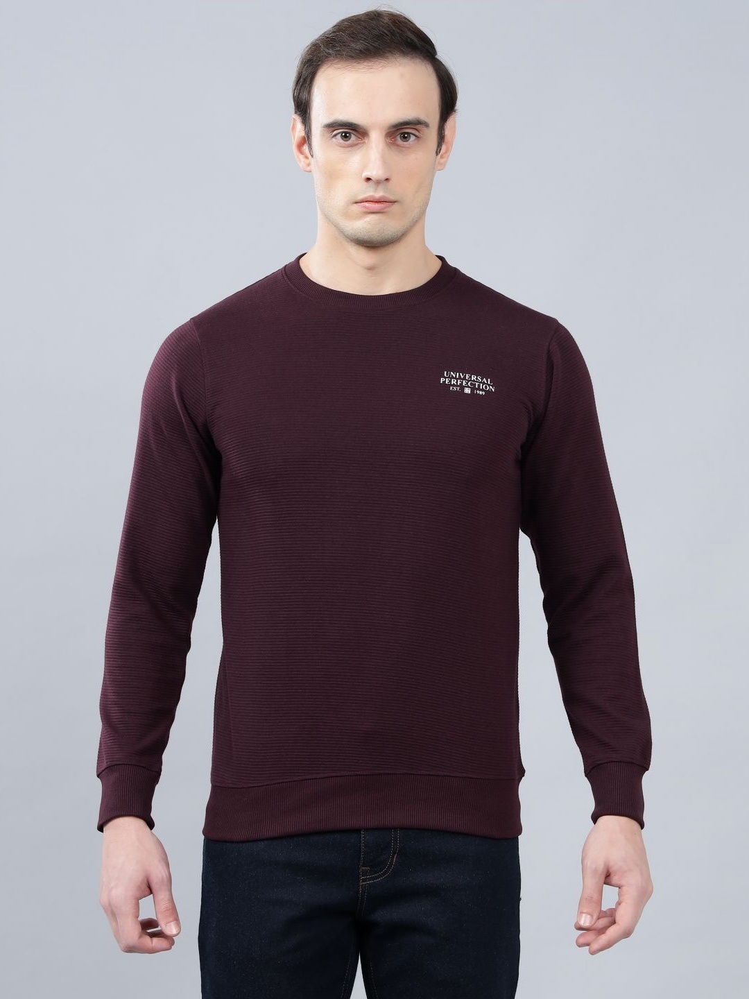 

Cantabil Men Printed Cotton Regular Fit T-shirt, Maroon