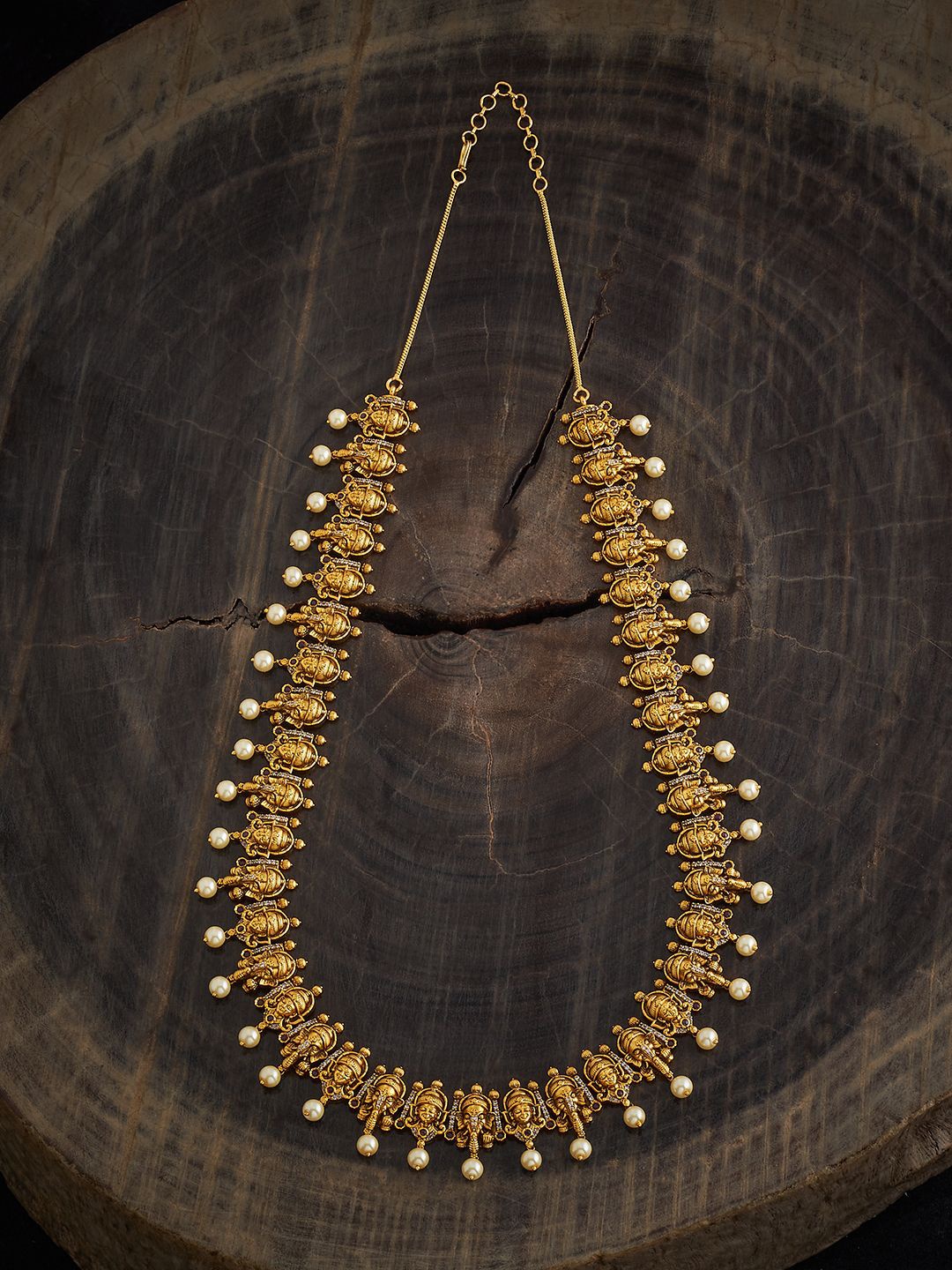

Kushal's Fashion Jewellery Gold-Plated Beaded Antique Necklace