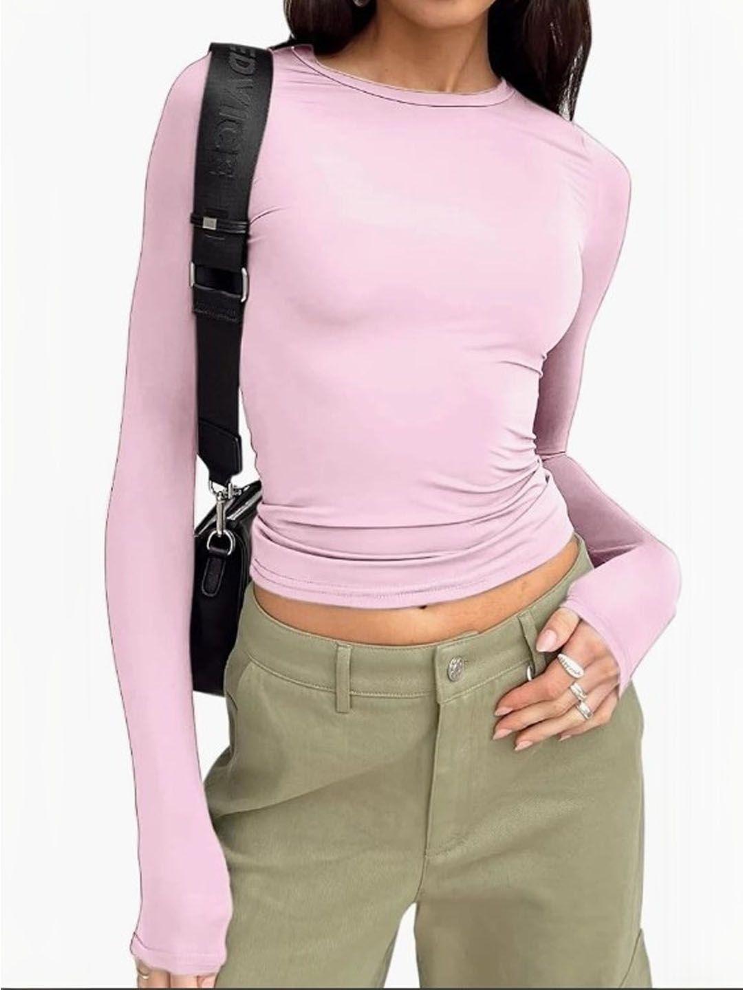 

StyleCast Georgette Crop Top, Pink