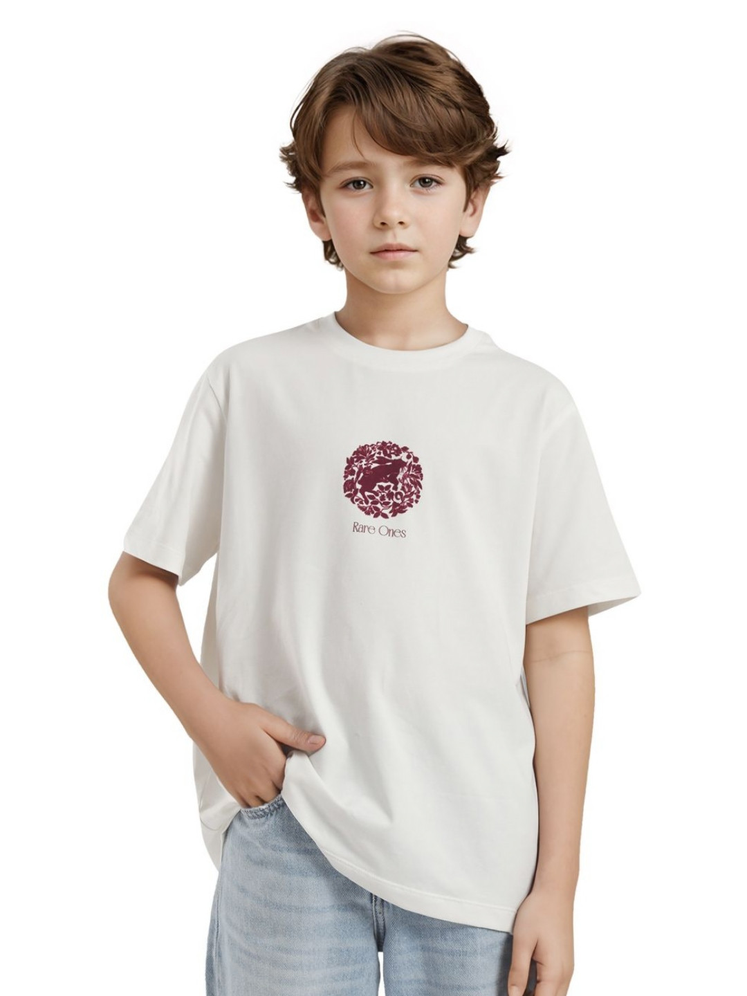 

Rare Ones Boys Embroidered Print T-Shirt, White