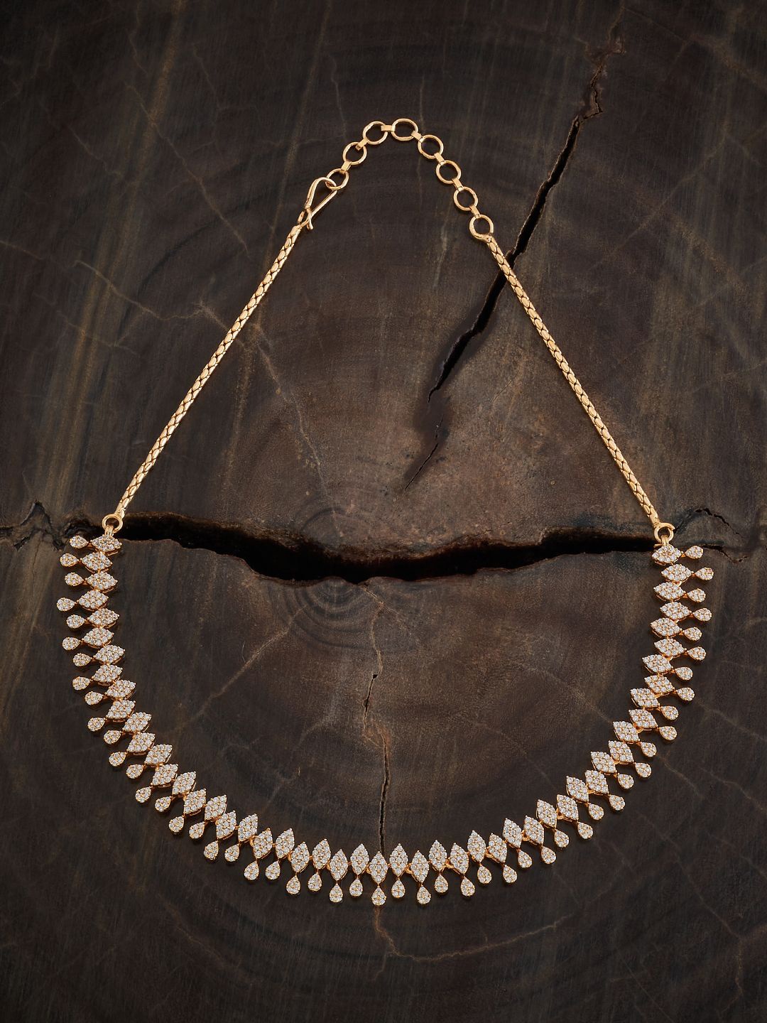 

Kushal's Fashion Jewellery Gold-Plated CZ Studded Necklace
