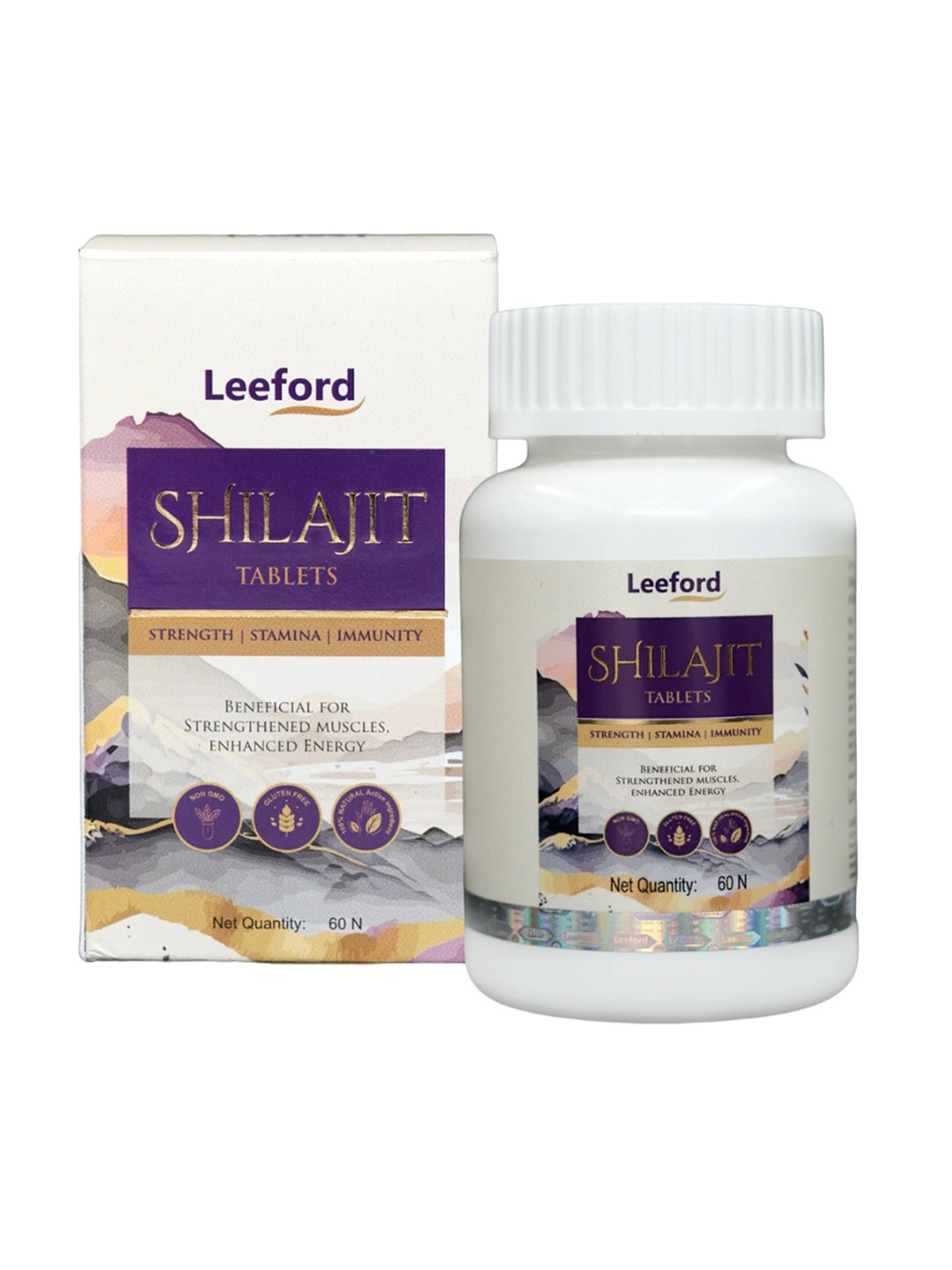 

Leeford Shilajit Tablets To Strengthen Muscles 60 Tablets, White