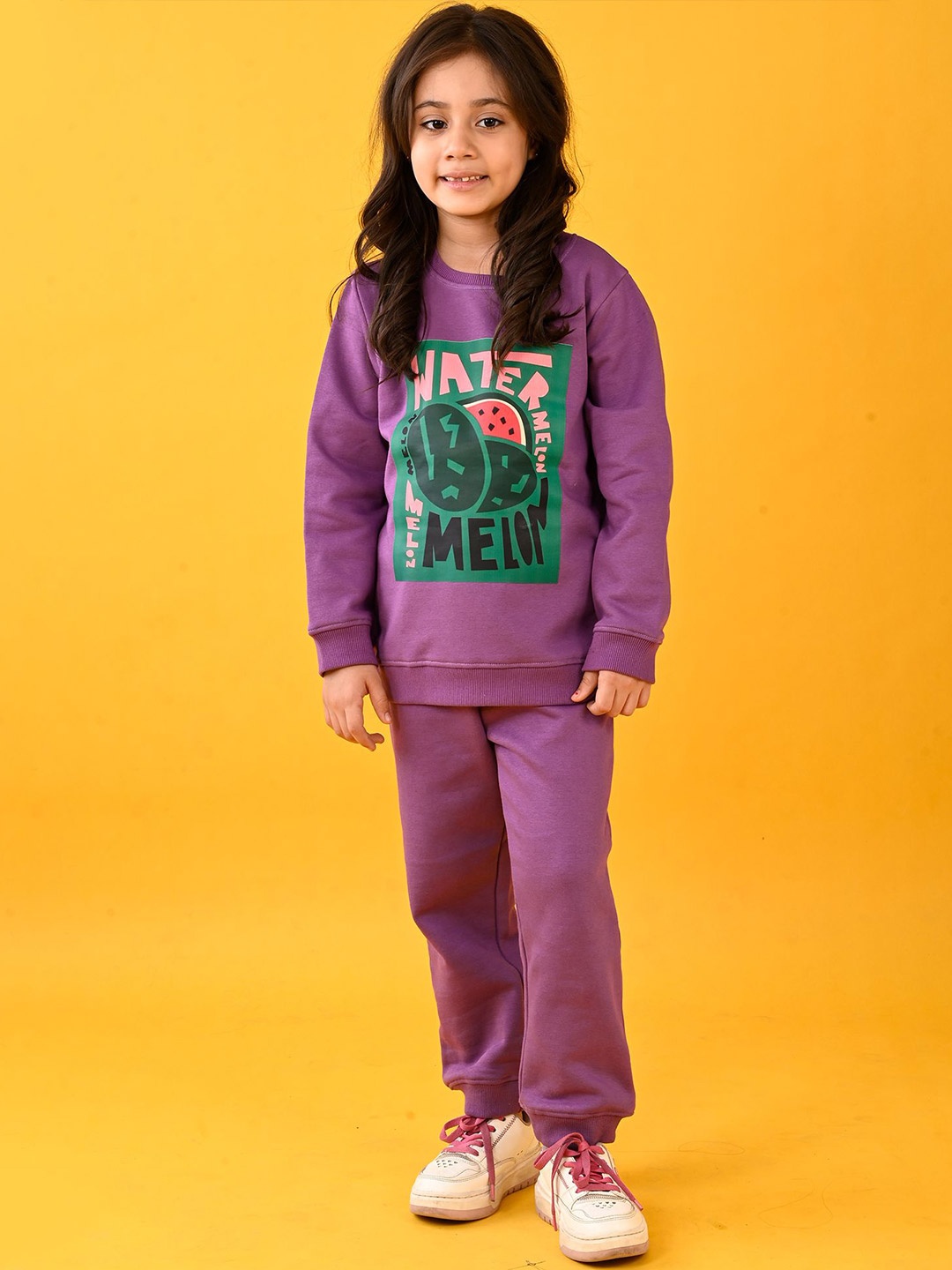 

Anthrilo Girls Printed Sweatshirt With Jogger, Burgundy