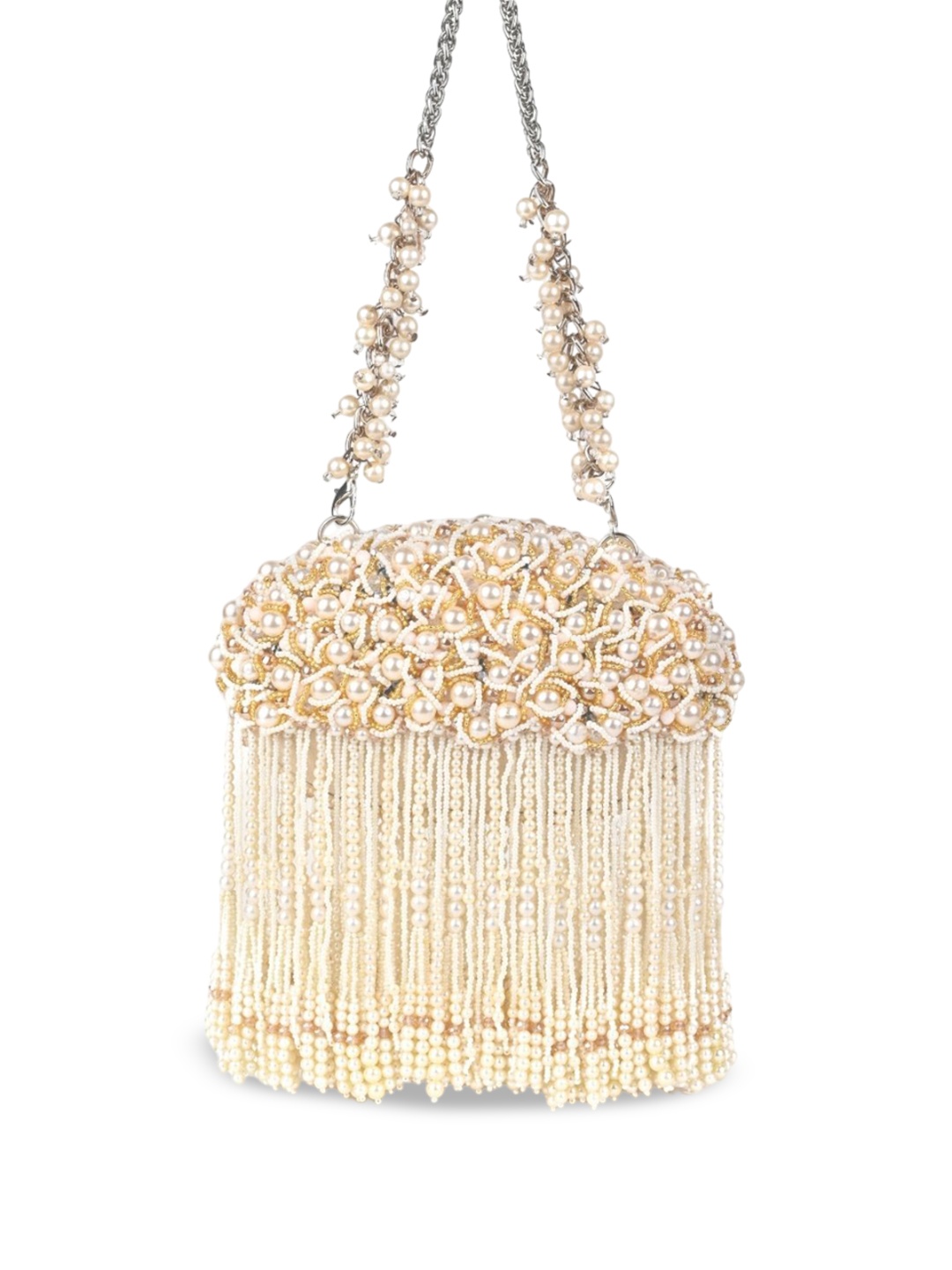 

House of Kosha Women Embellished Shopper Handheld Bag, Off white