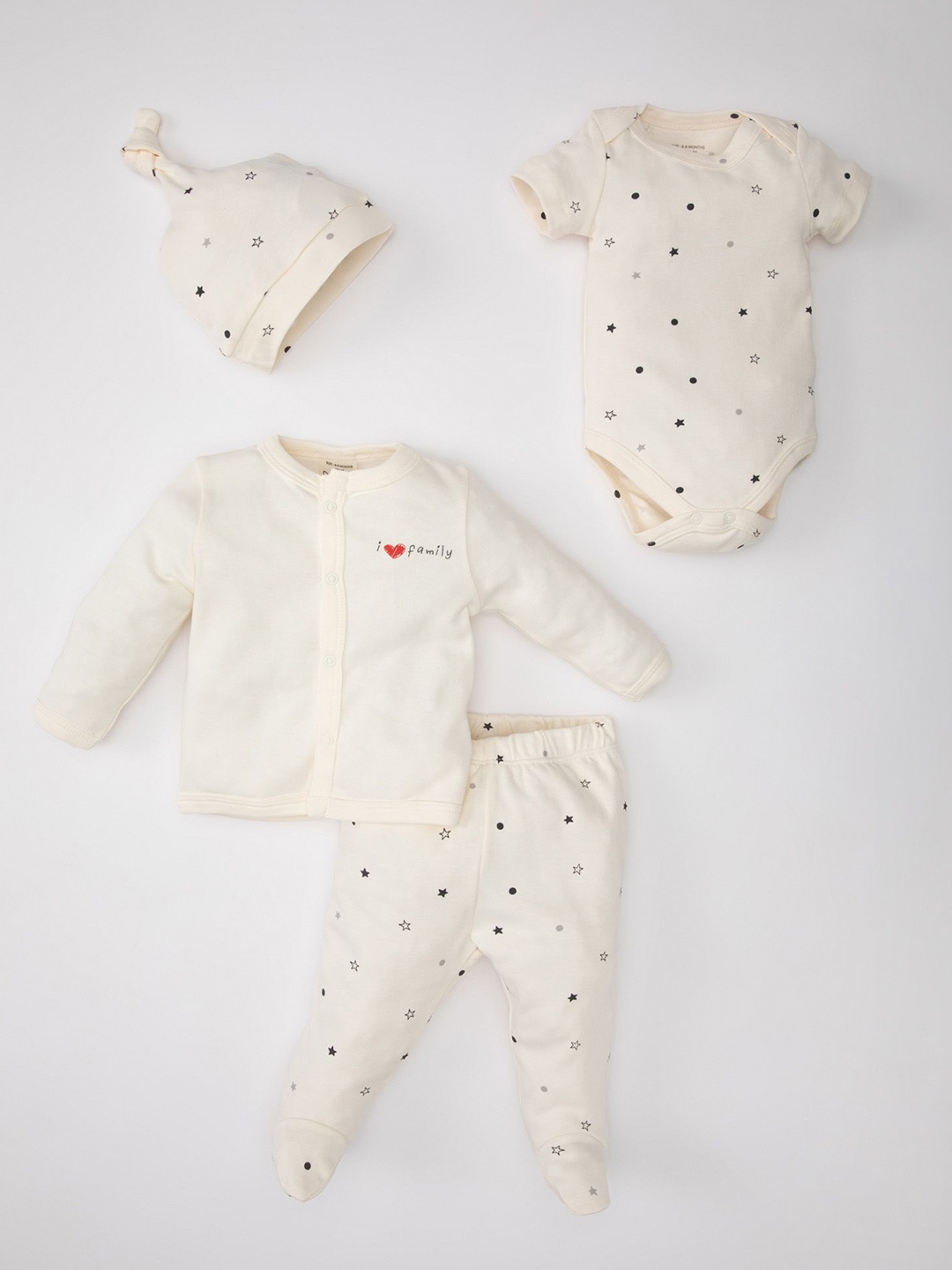 

DeFacto Girls Printed T-shirt with Pyjamas, Off white