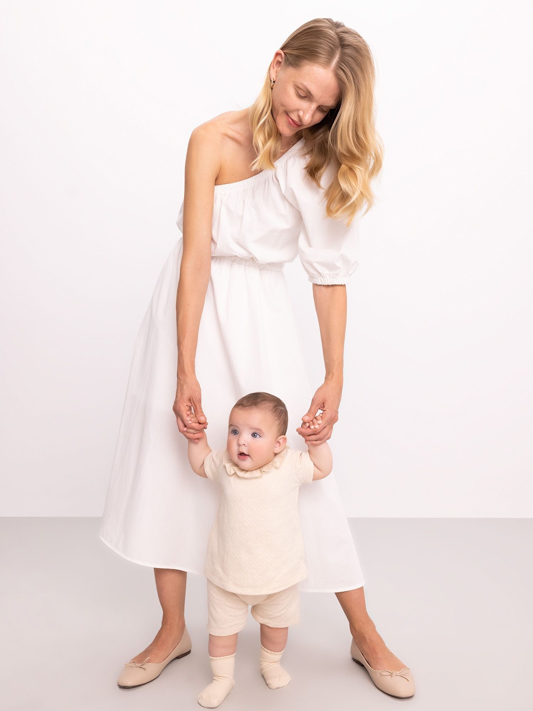 

DeFacto Girls Pure Cotton T-shirt with Shorts, Off white
