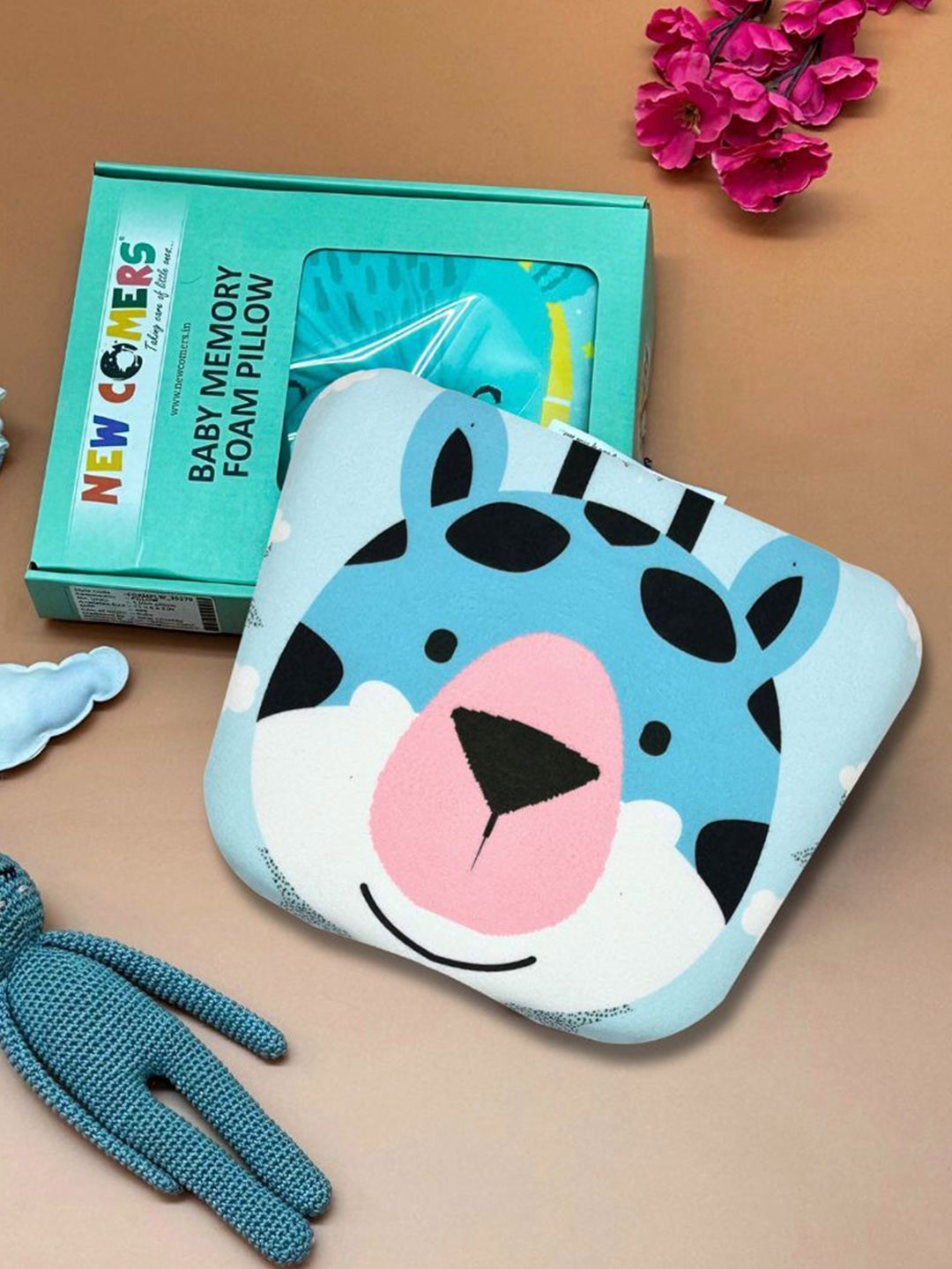 

NEW COMERS Infants Printed Baby Pillow, Blue