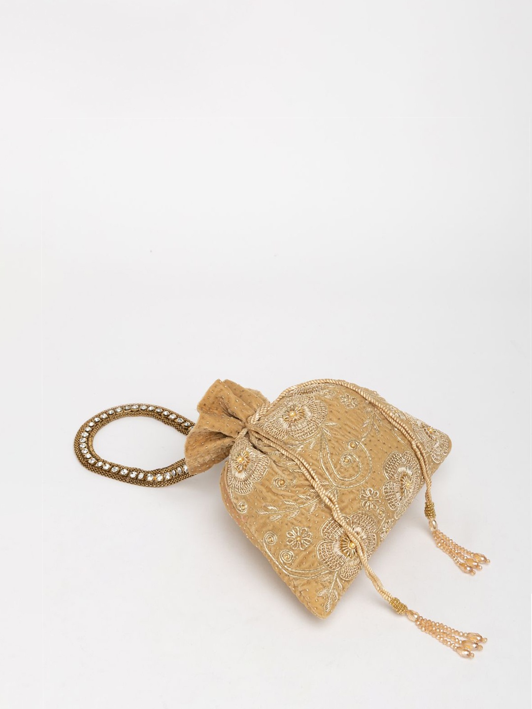 

EENA Embroidered Potli Clutch, Gold
