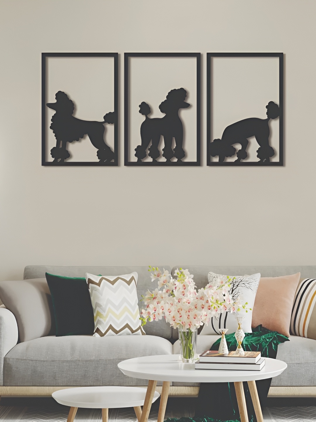 

CVANU Black 3 Pieces Wooden Wall Hangings