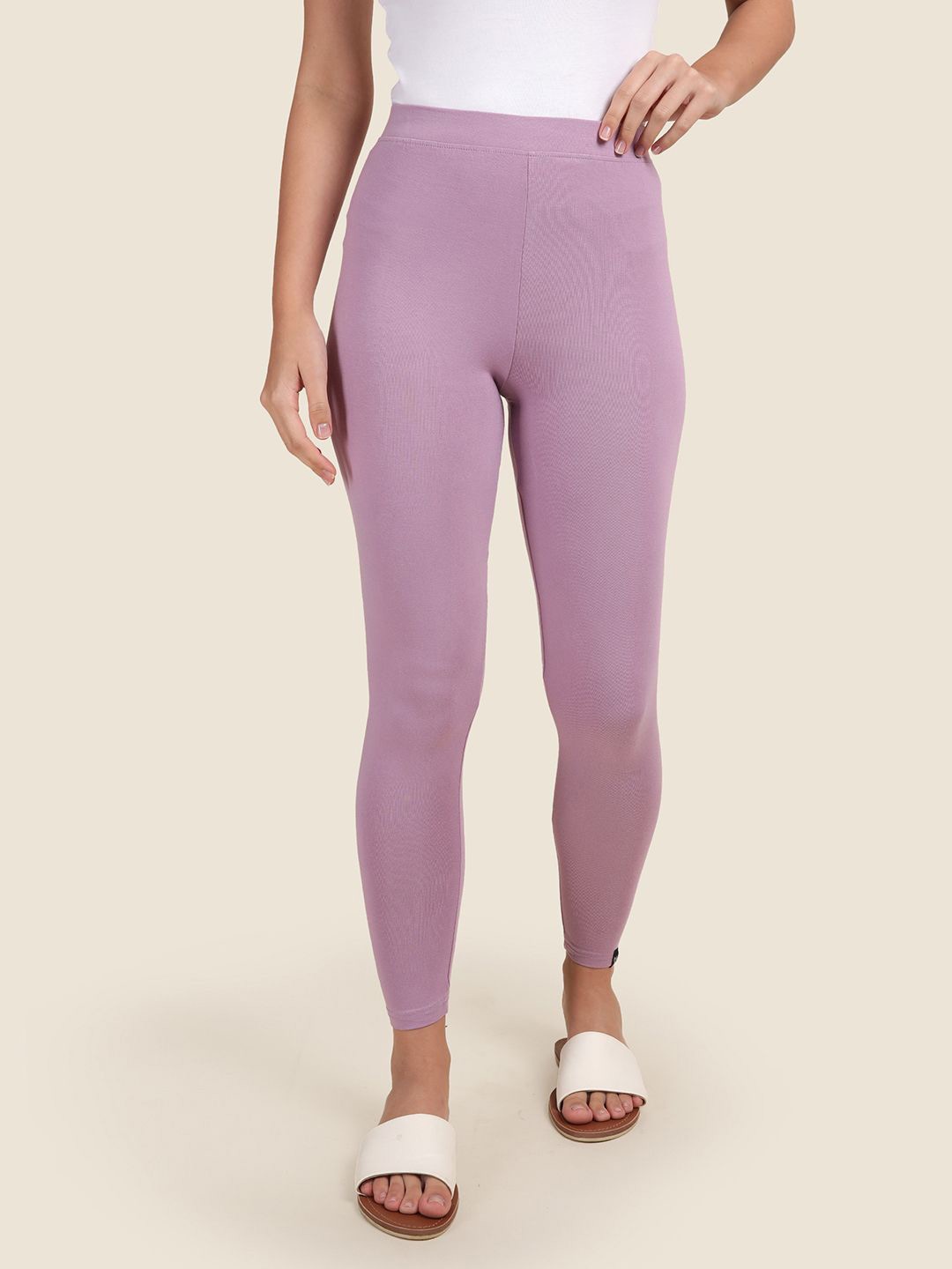 

TWIN BIRDS Women Solid Super Stretch Viscose Ankle Length Leggings, Purple