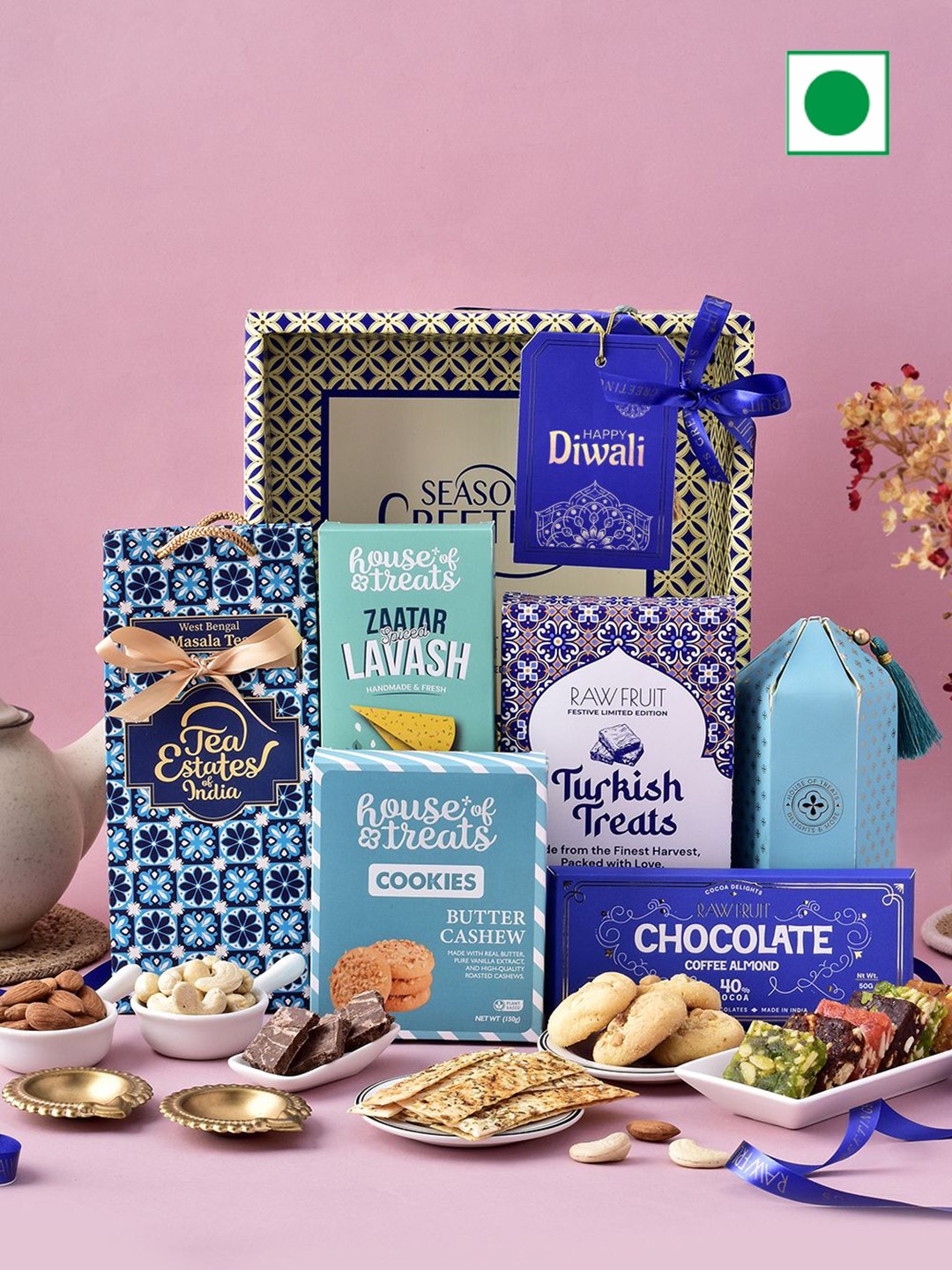 

RawFruit Set Of 6 Cookies DryFruits & Sweets Gifts Set, Blue