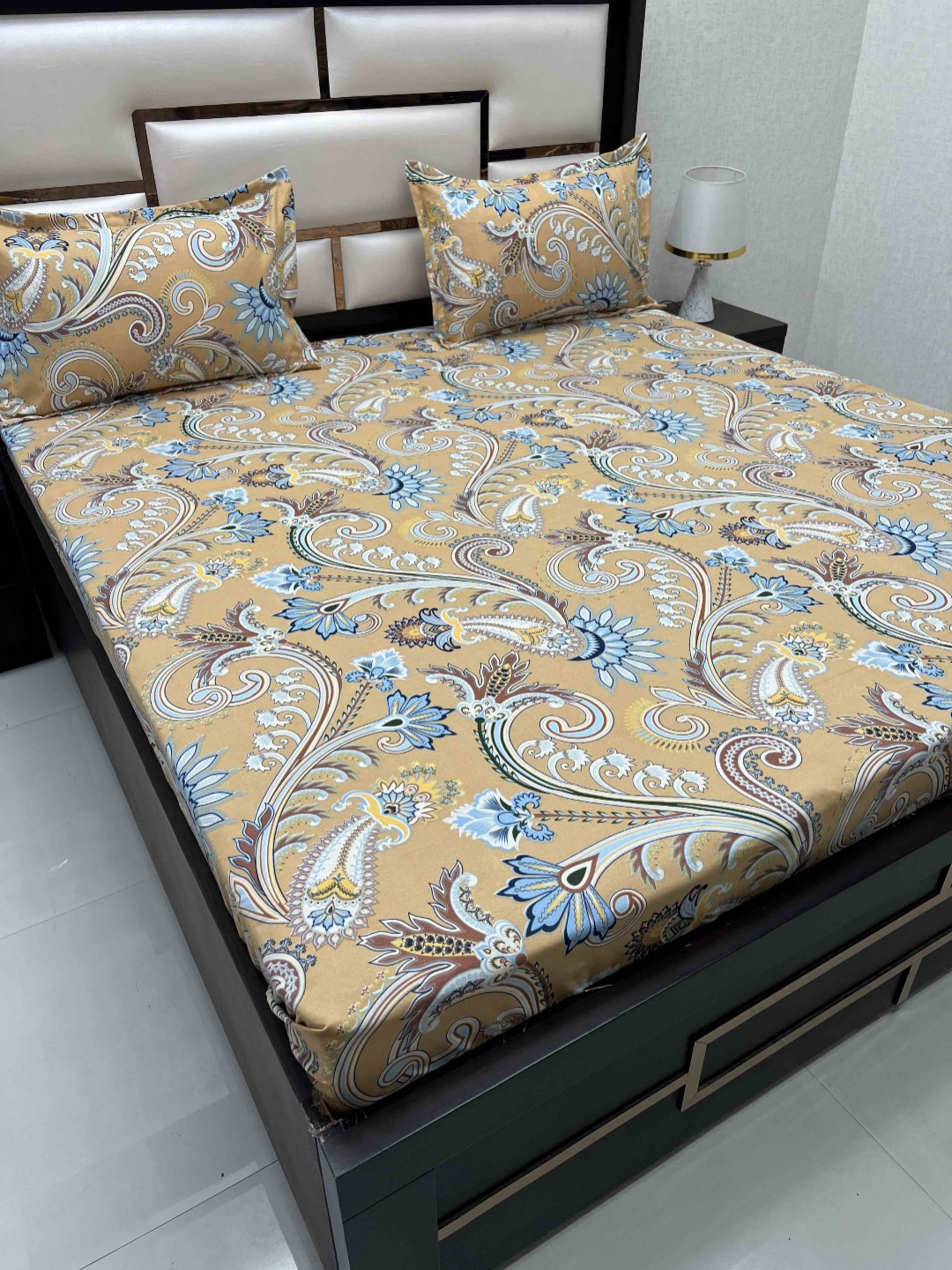 

Pure Decor Orange Colored Ethnic Motifs Microfiber 300 TC Queen Bedsheet & 2 Pillow Covers