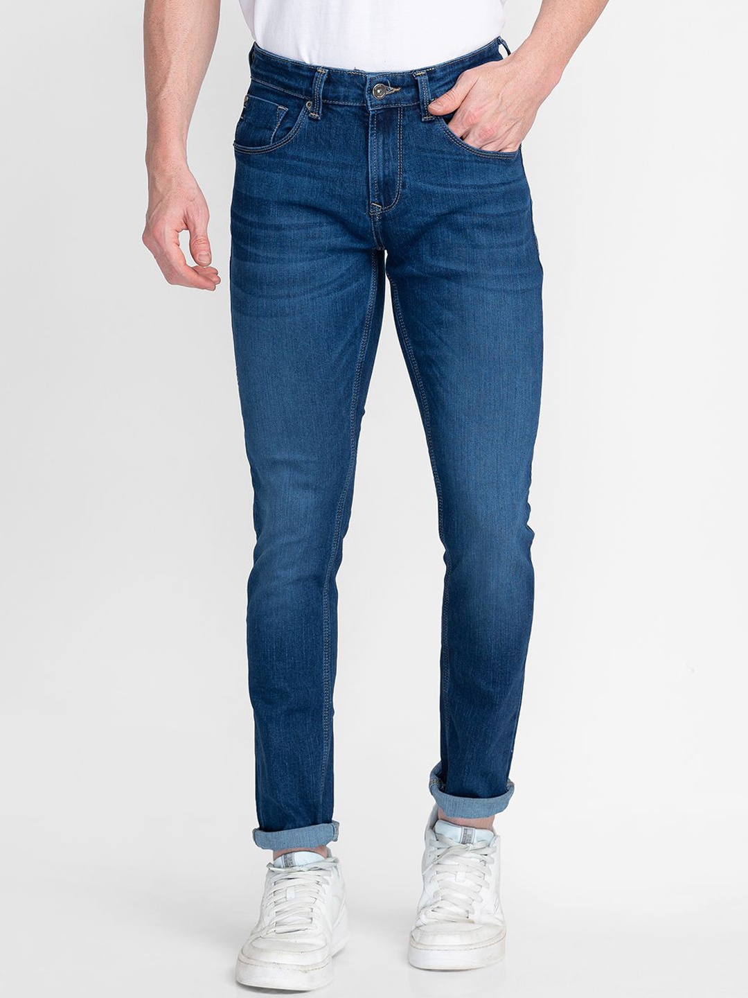 

SPYKAR Men Skinny Fit Low-Rise Stretchable Jeans, Blue