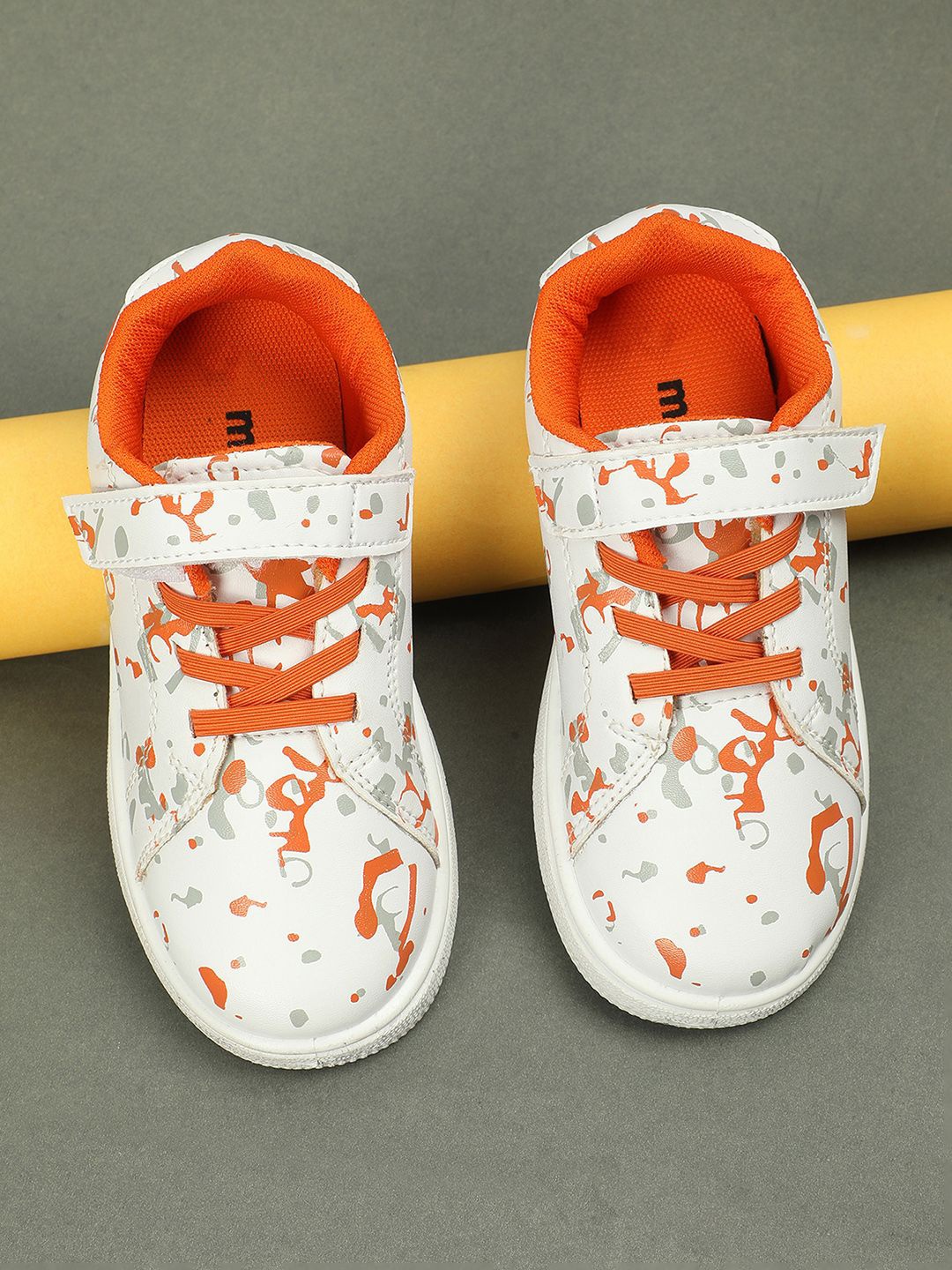 

max Boys Printed PU Sneakers, White