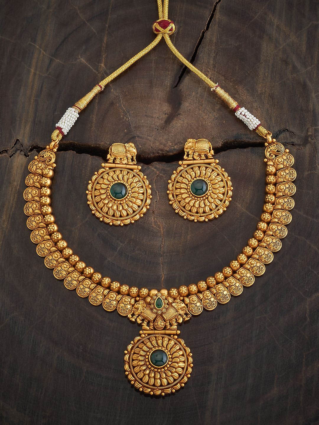 

Kushal's Fashion Jewellery Gold-Plated Stone Studded Jewellery Set