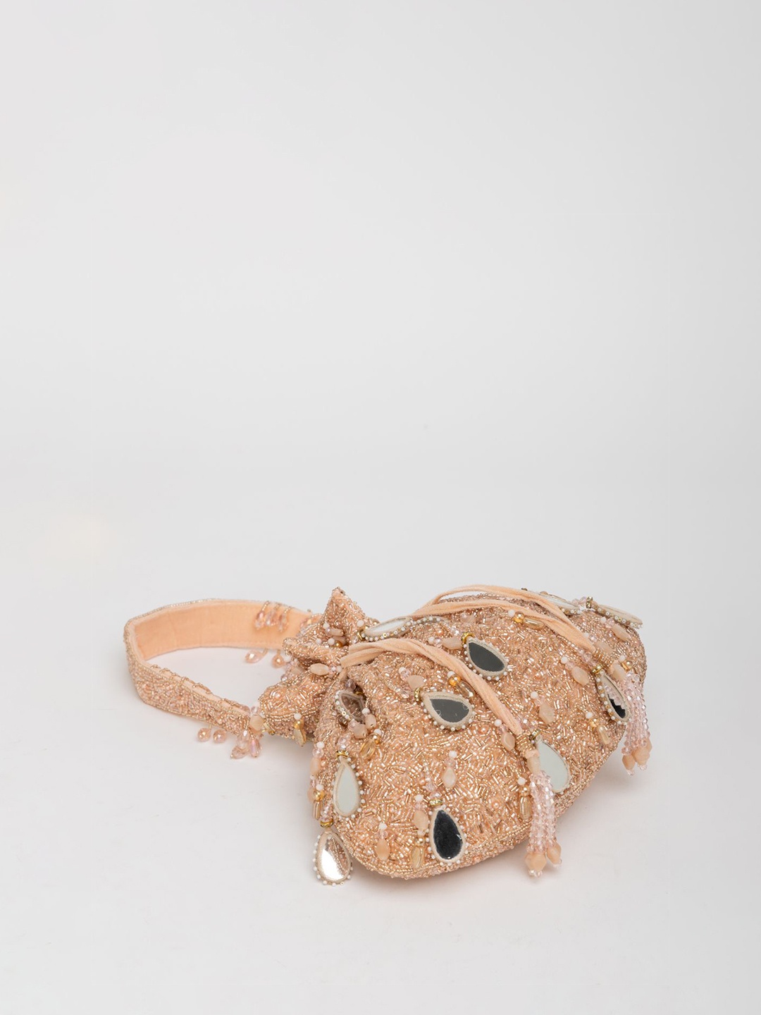 

EENA Embroidered Potli Clutch, Pink