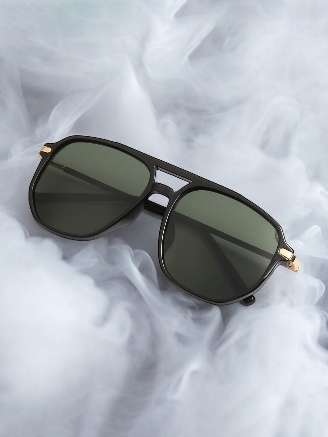 

Ted Smith Unisex Aviator Sunglasses with Polarised and UV Protected Lens, Green
