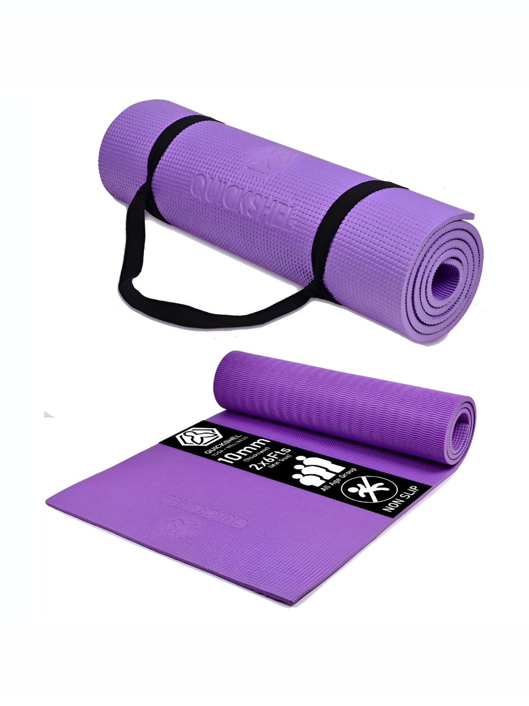 

QUICK SHEL Purple Rectangular Anti Skid Yoga Mat