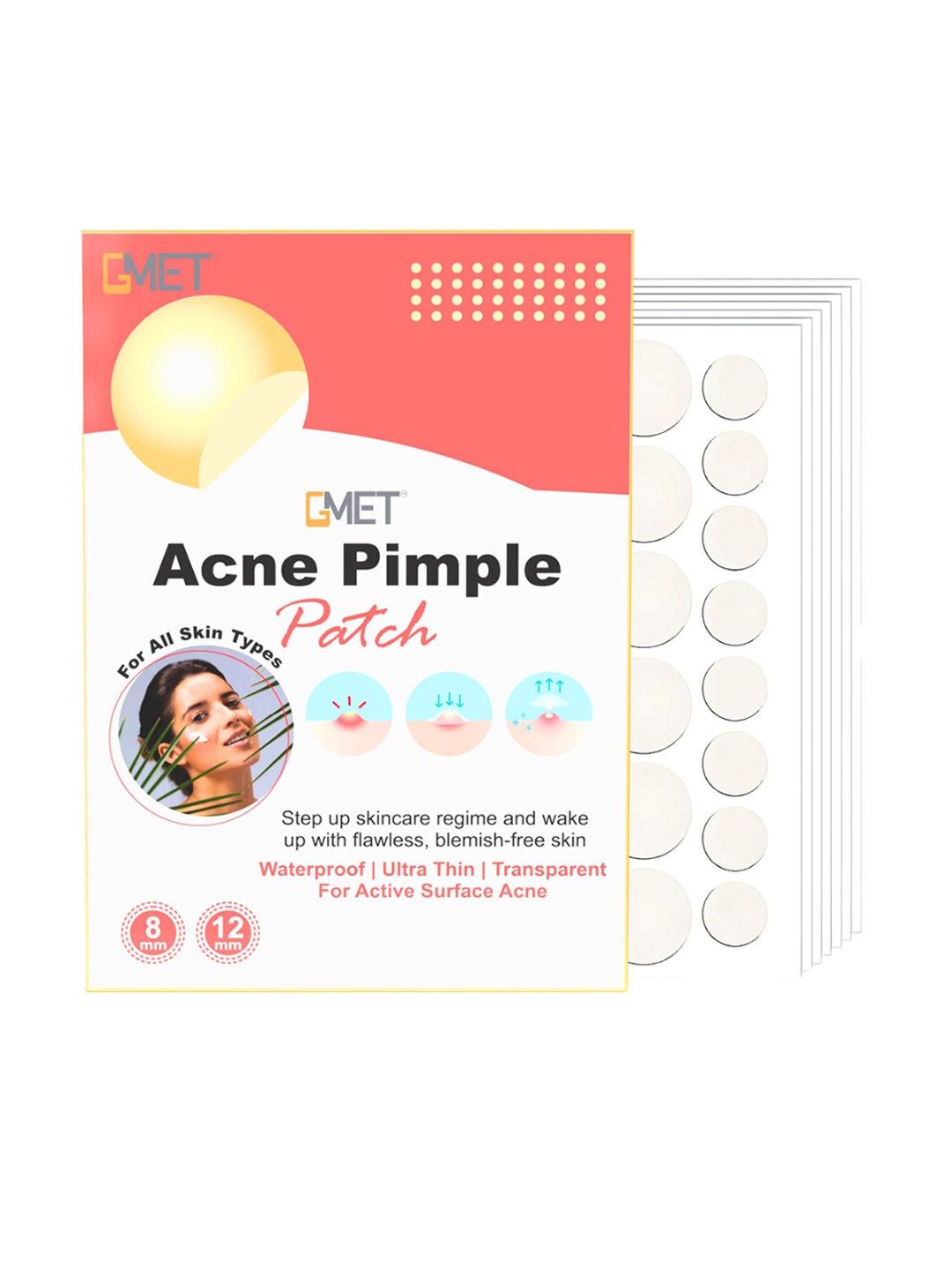 

GMET Set Of 72 Acne Healing Pimple Patch, White