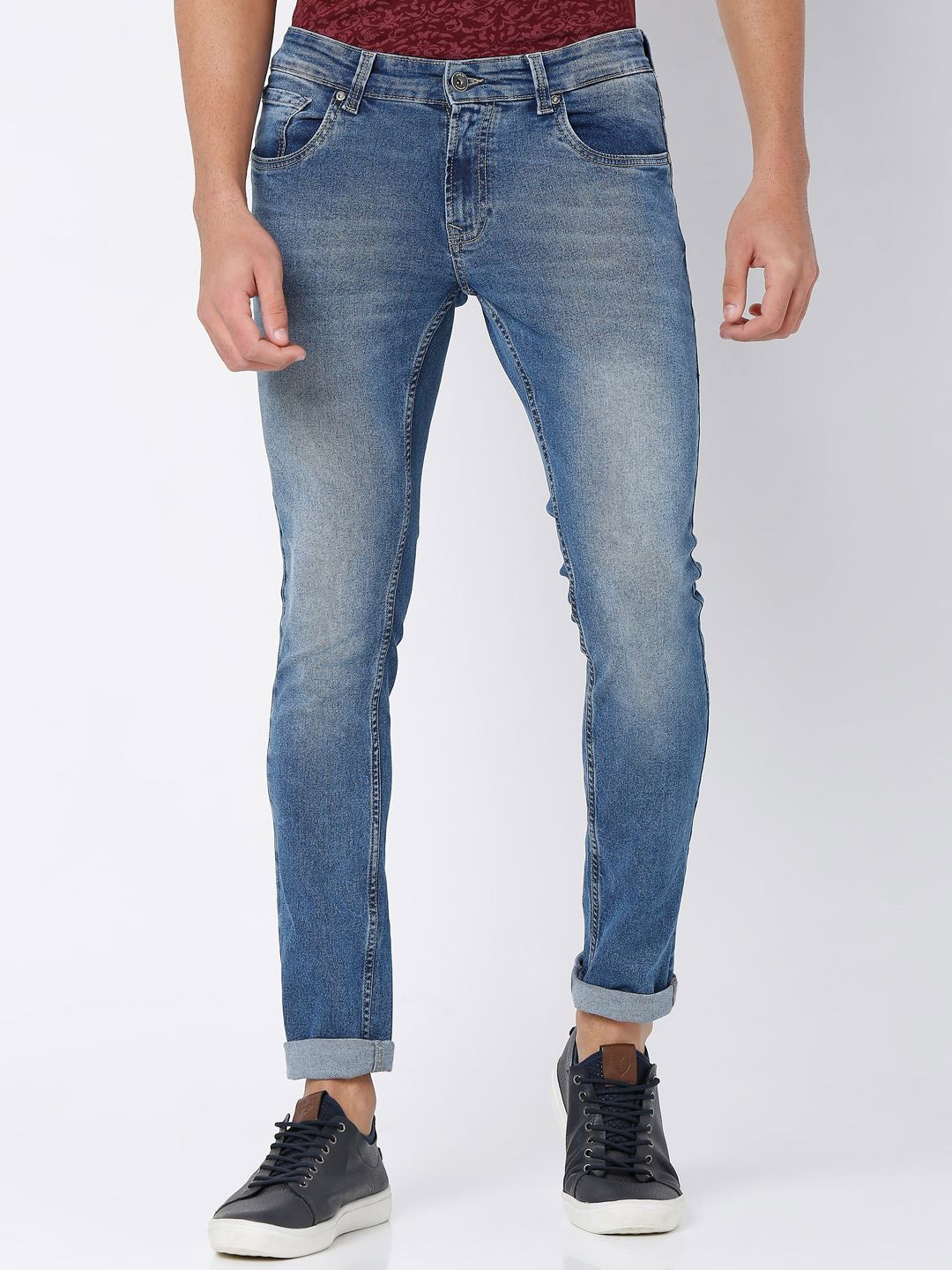 

SPYKAR Men Skinny Fit Low-Rise Stretchable Jeans, Blue
