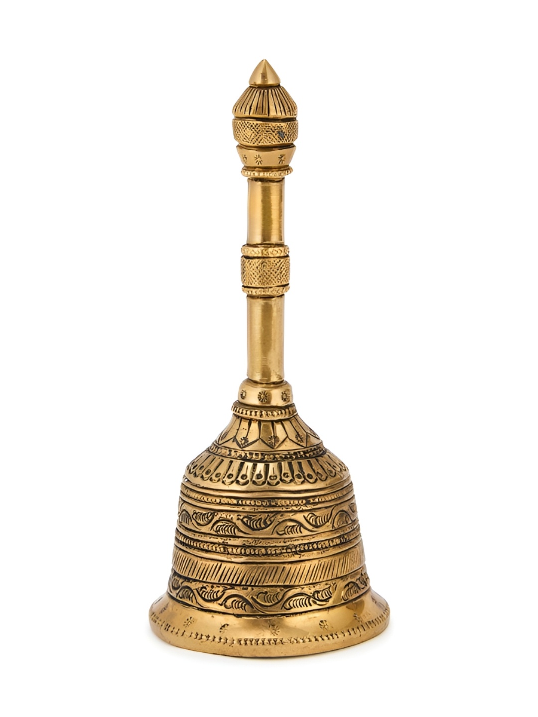 

Fabindia Mehnoor Brass Antiqued Bell Pooja Essentials, Gold