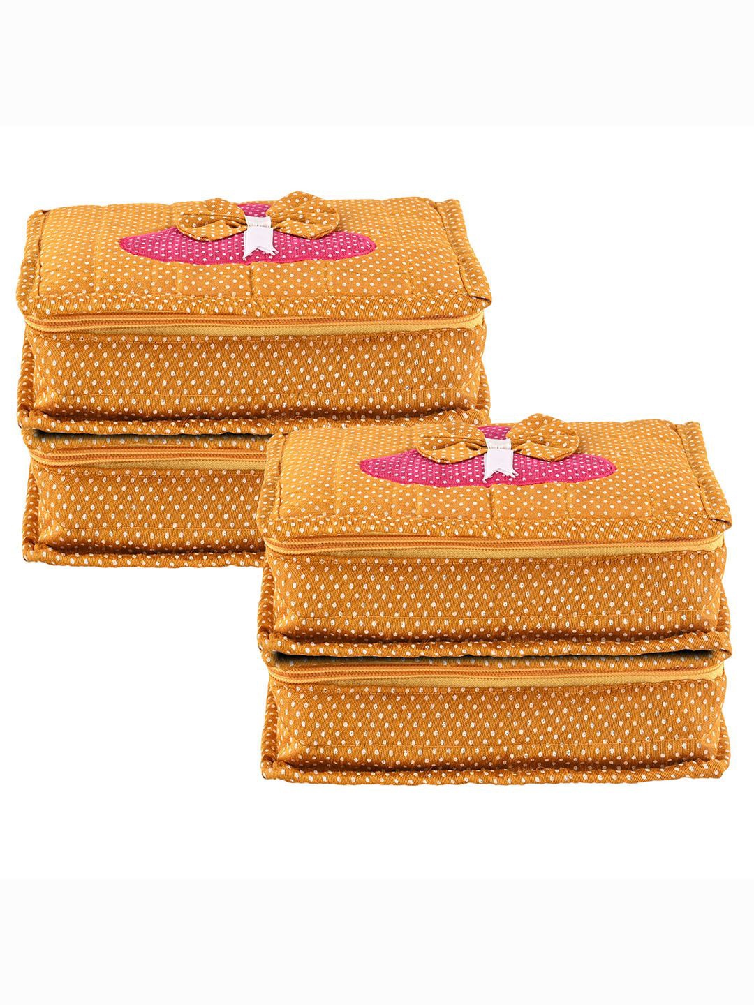 

Kuber Industries Gold-Toned 4 Pieces Printed Makeup Organiser
