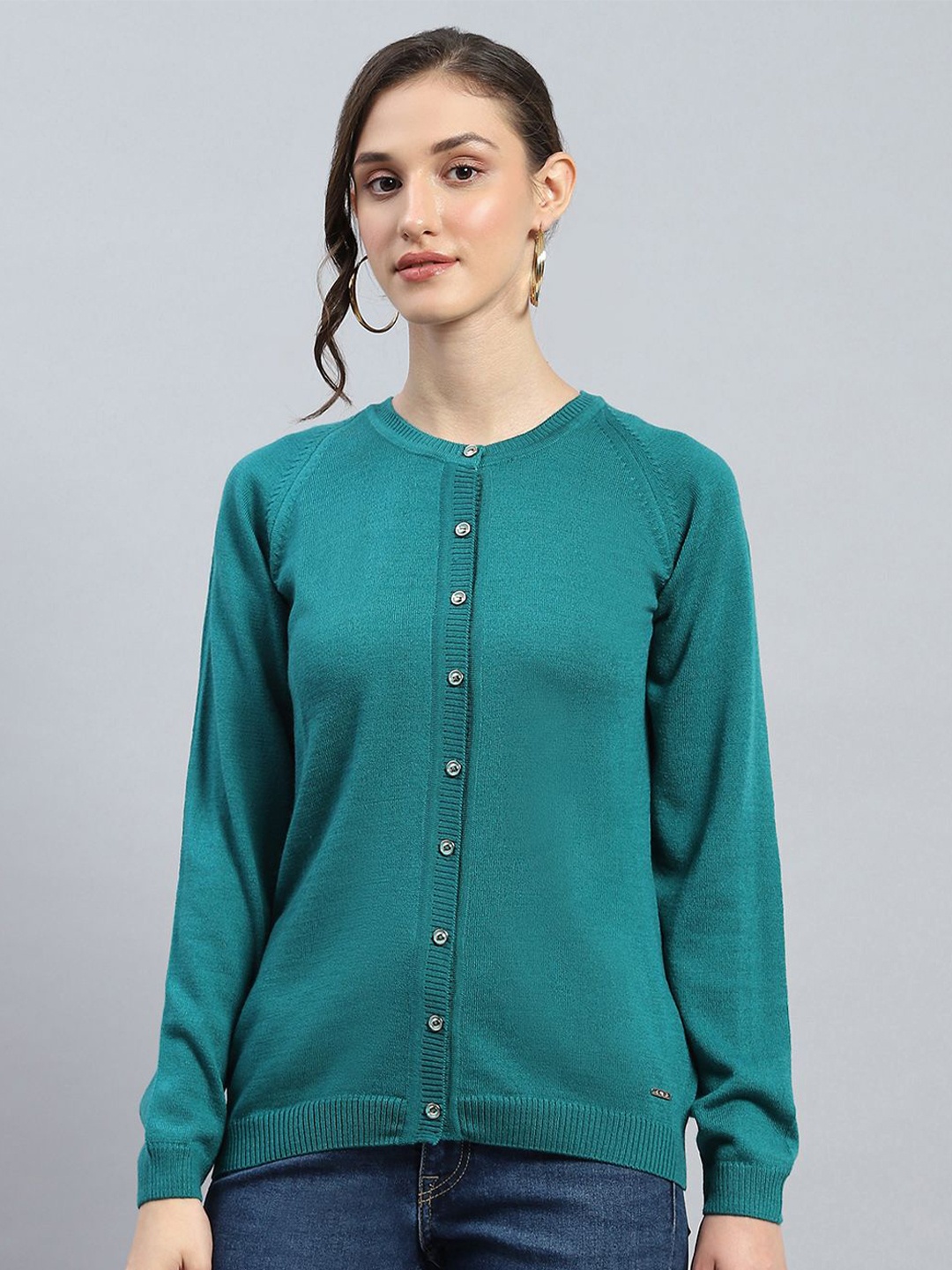 

Monte Carlo Women Woollen Cardigan, Green