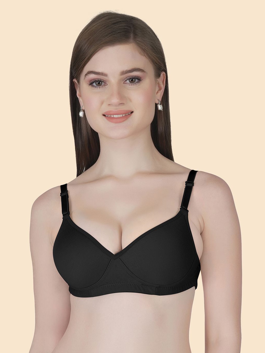 

Joomie Bra PACK OF 1 Full Coverage Lightly Padded Backless Bra, Black