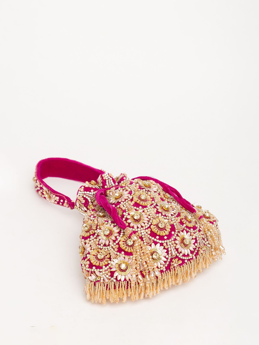 

EENA Embroidered Potli Clutch, Purple