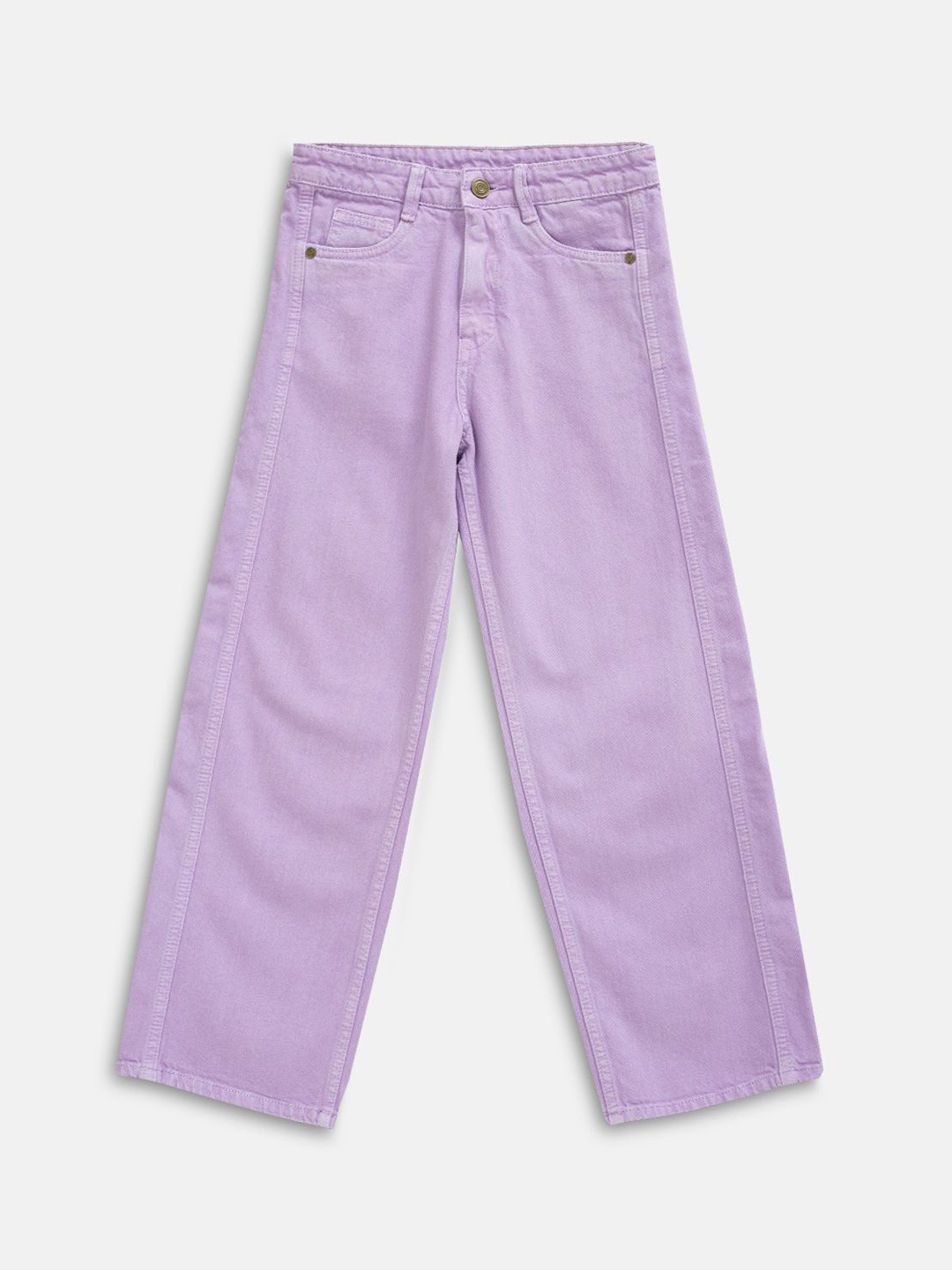 

LilPicks Girls Solid Mid-Rise Jeans, Lavender
