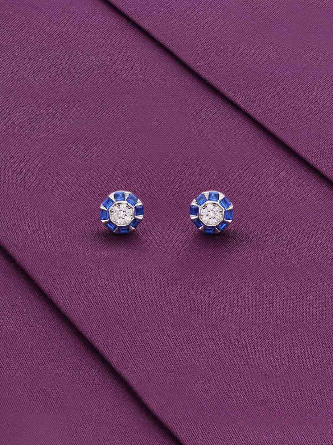 

KAI JEWEL Rhodium Plated Cubic Zirconia Sterling Silver Contemporary Studs