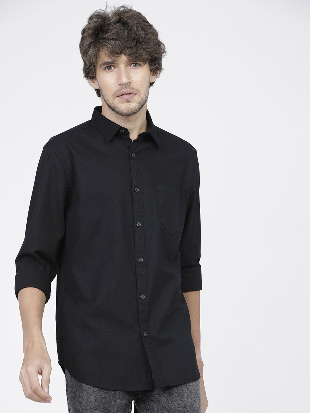 

KETCH Men Solid Casual Slim Fit Shirt, Black