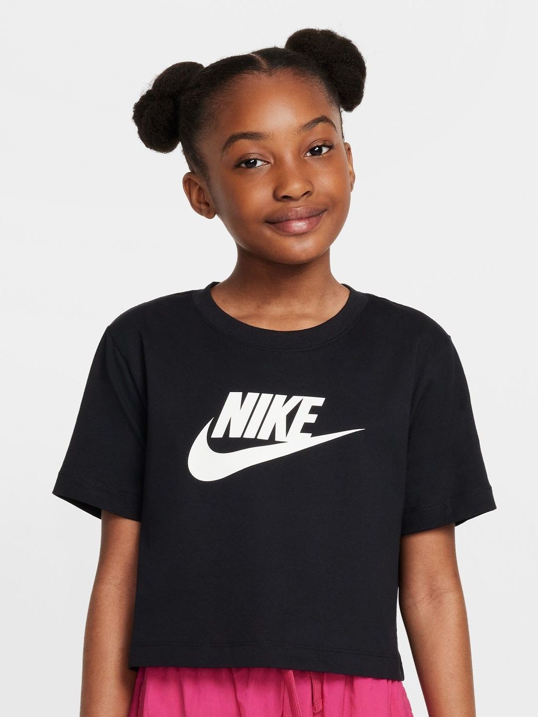 

Nike Sportswear Older Kids' (Girls') Cropped T-Shirt, Black