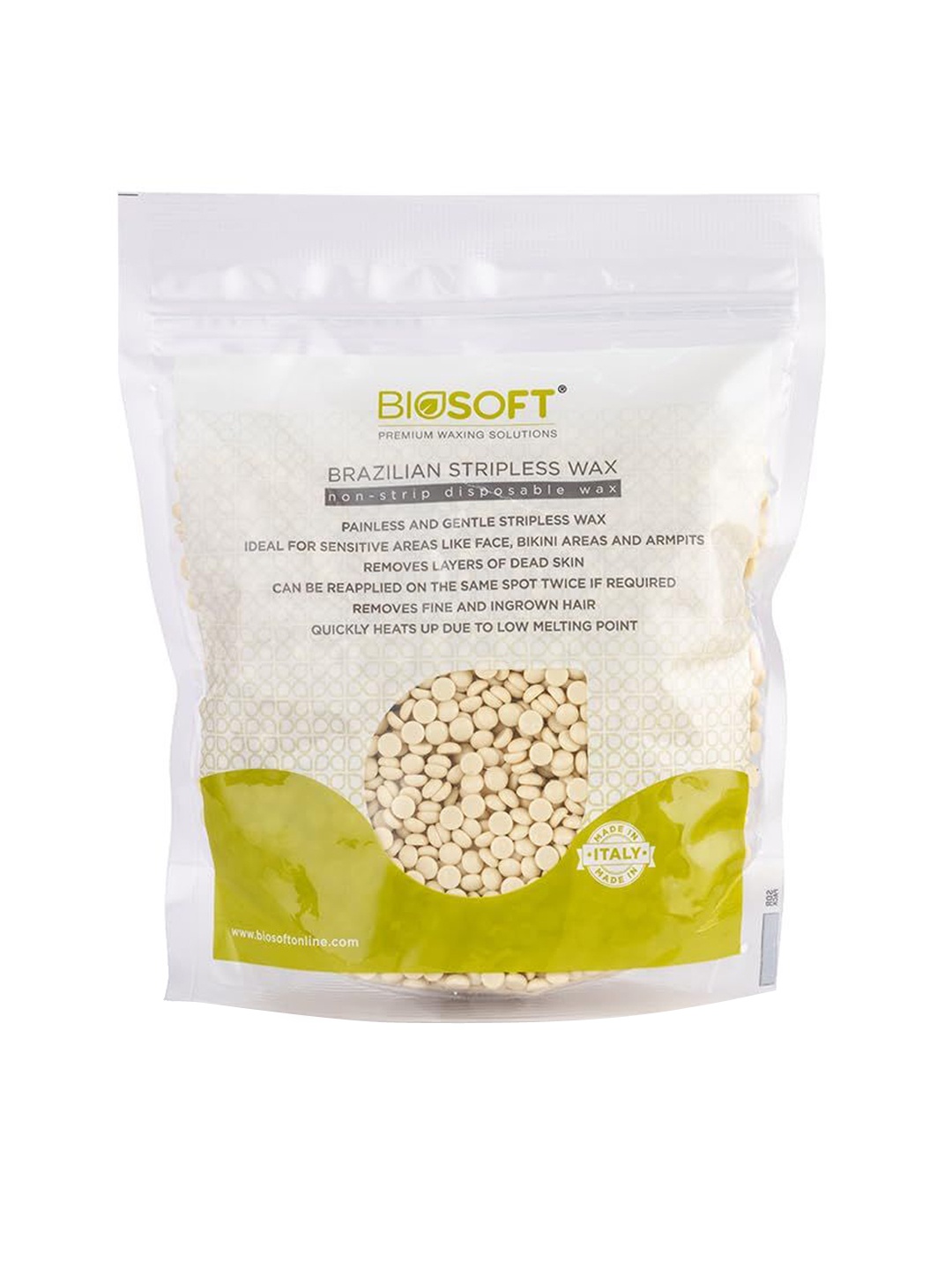 

Biosoft Brazilian Vanilla Stripless Wax-500g, White