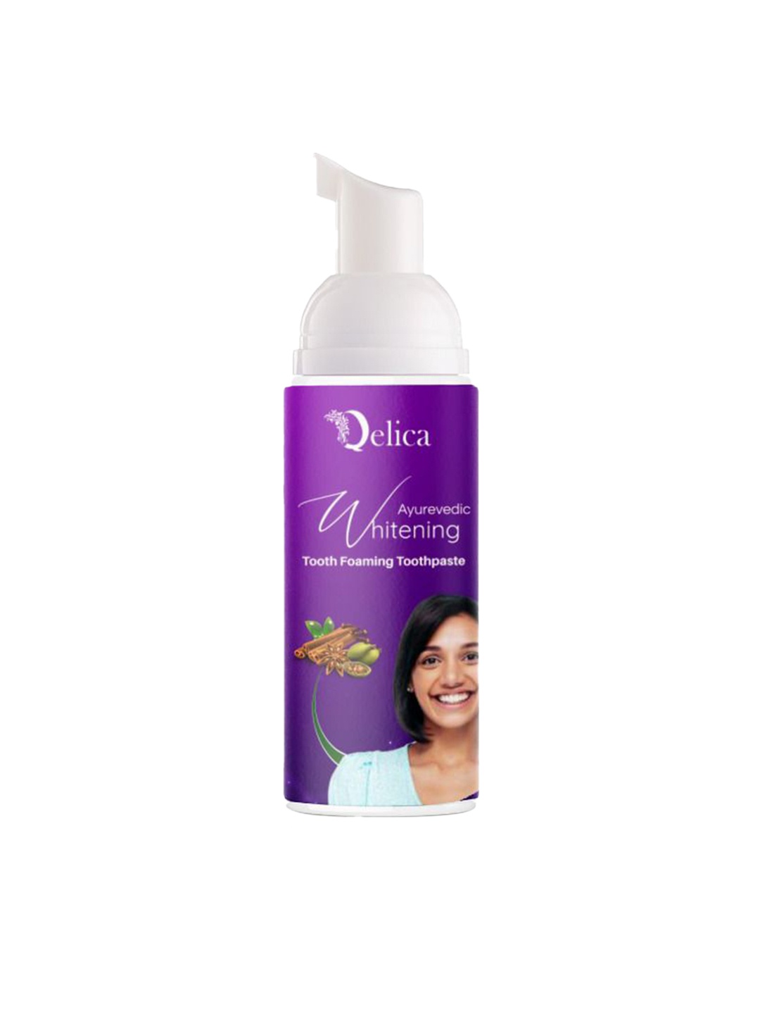 

Qelica Ayurvedic Teeth Whitening Foam Toothpaste-60ml, Purple