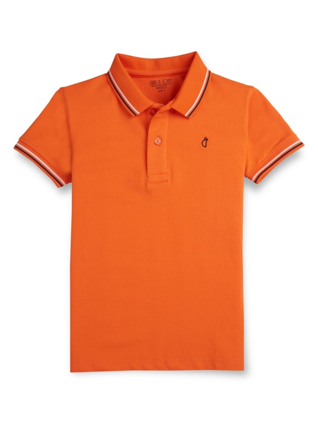 

Gini and Jony Boys Solid Polo Collar Cotton T-shirt, Orange