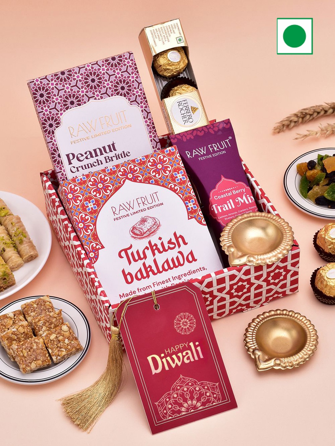 

RawFruit Diwali Gift Hamper Box, Red
